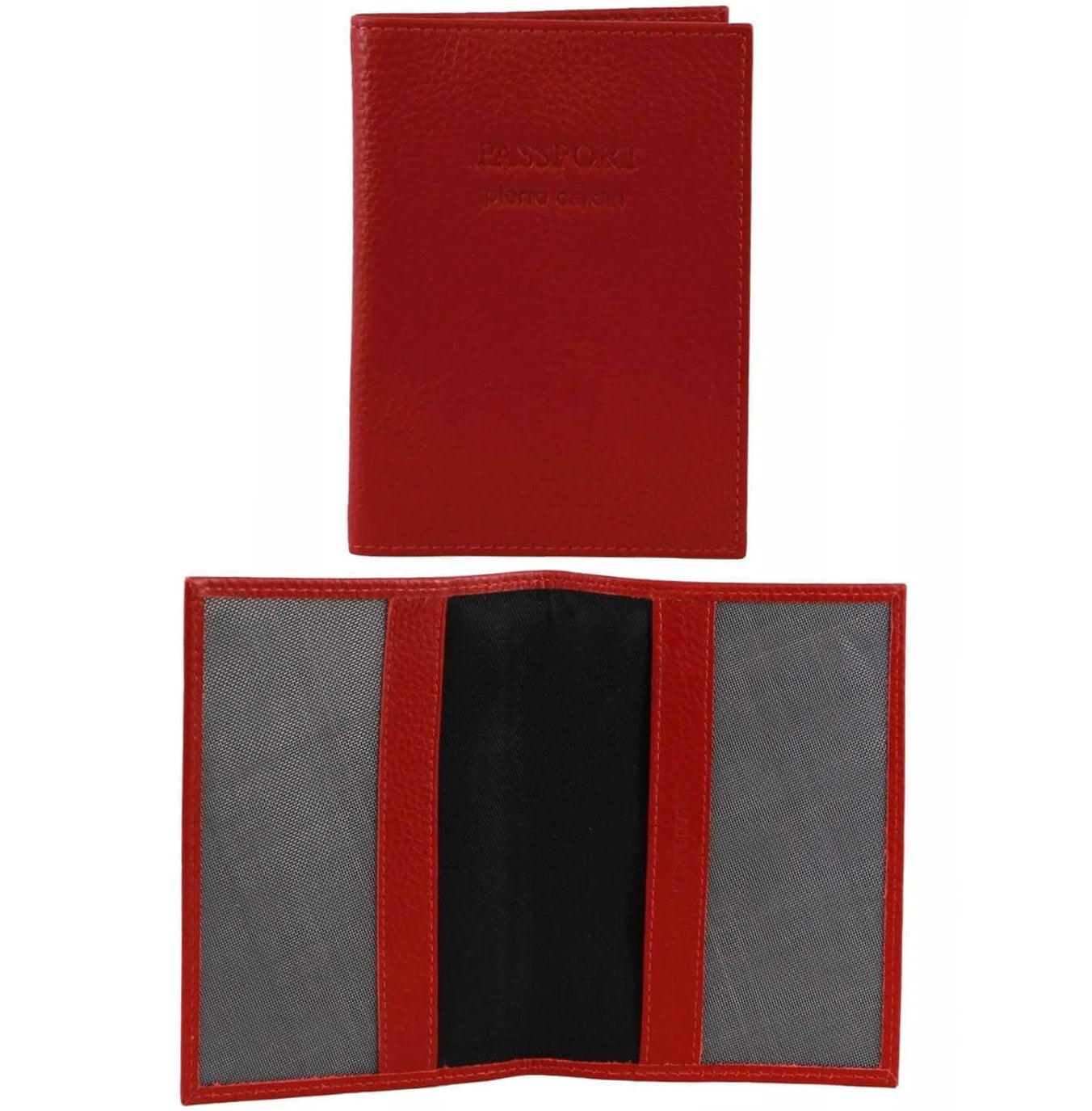 Pierre Cardin PC3909 Leather Passport Wallet Cover/ Red