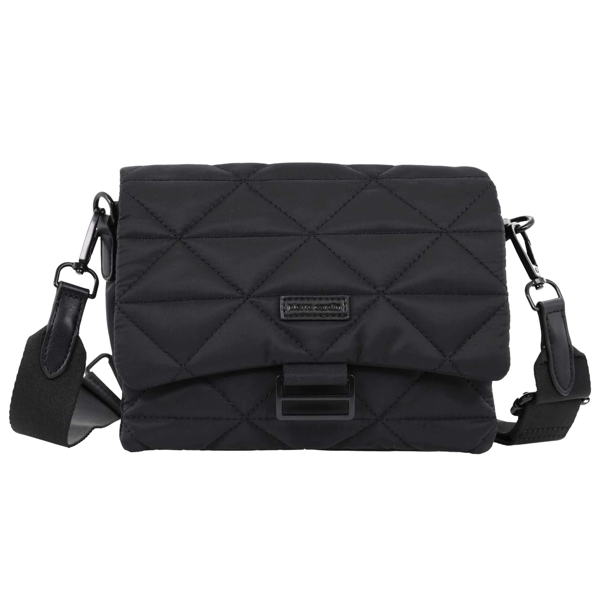 Pierre Cardin Ladies Nylon Quilted Crossbody Bag in Black