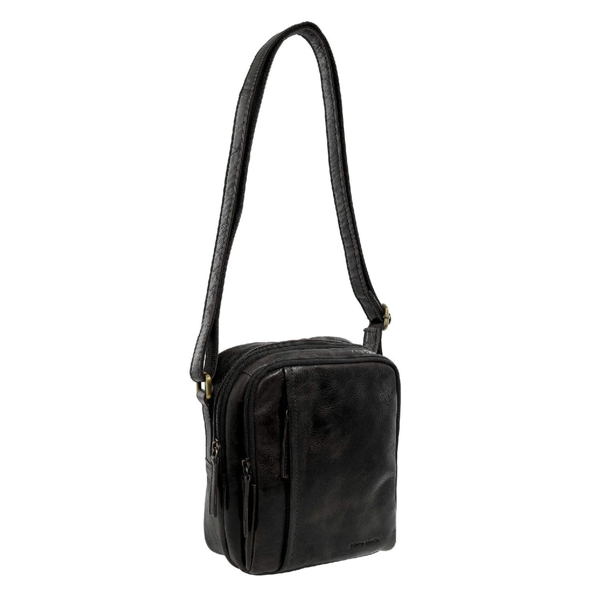Pierre Cardin Men's Leather Crossbody Bag in Black