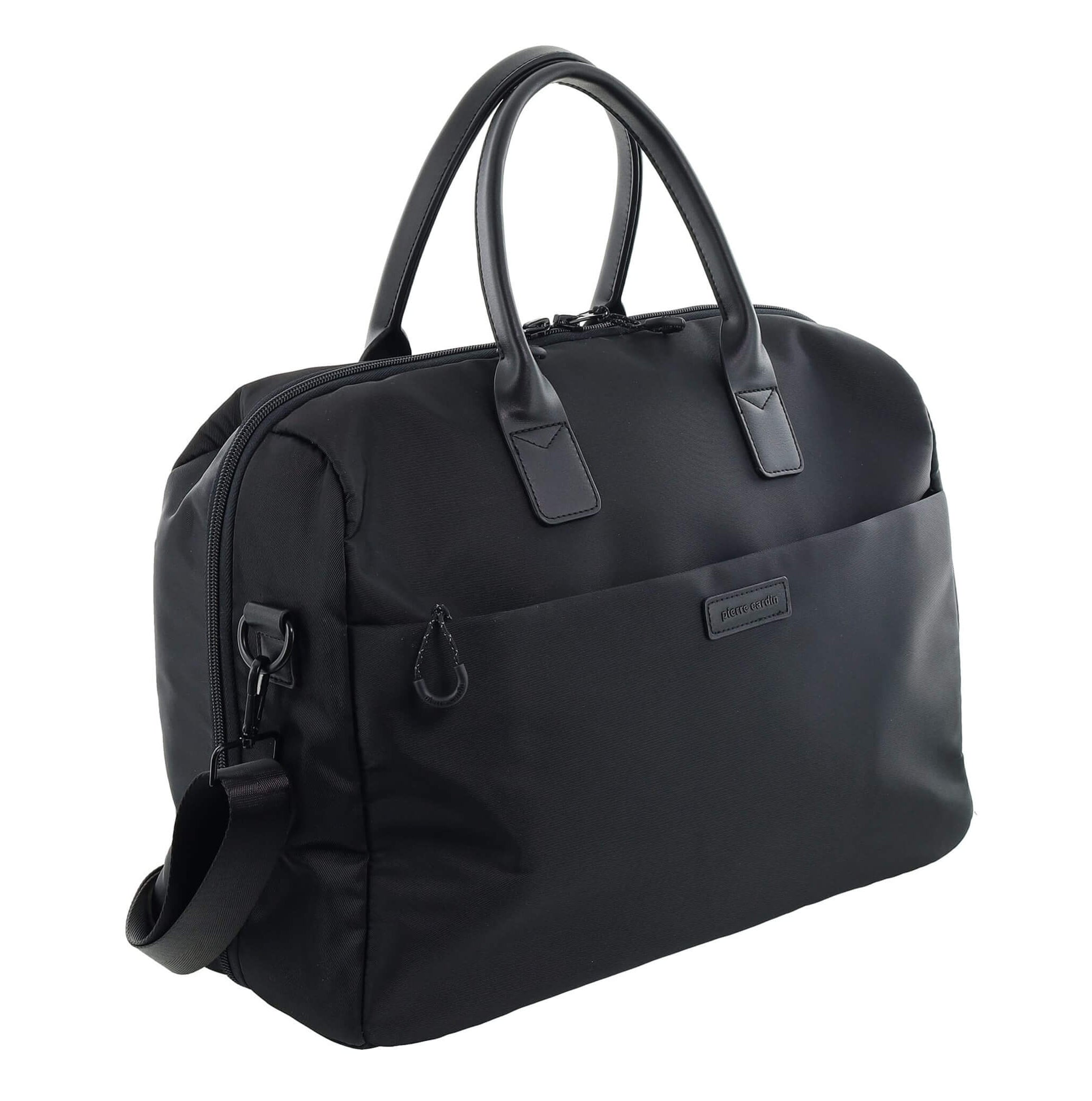Pierre Cardin Luxe Nylon Carry-On Bag In Black