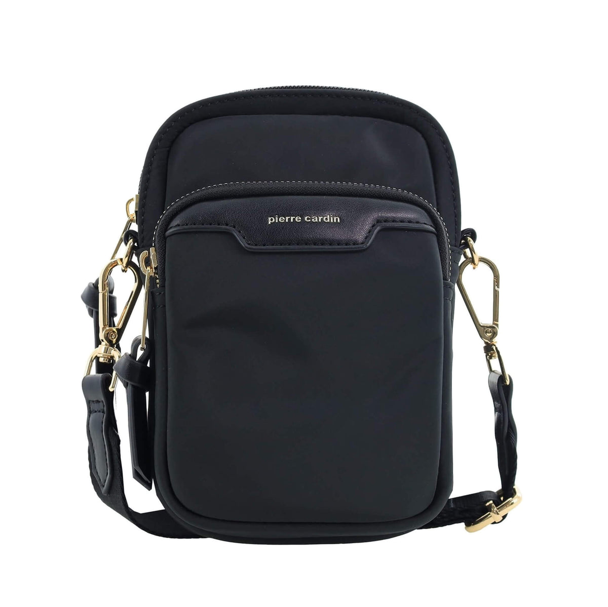 Pierre Cardin Monaco Nylon Crossbody Bag In Black