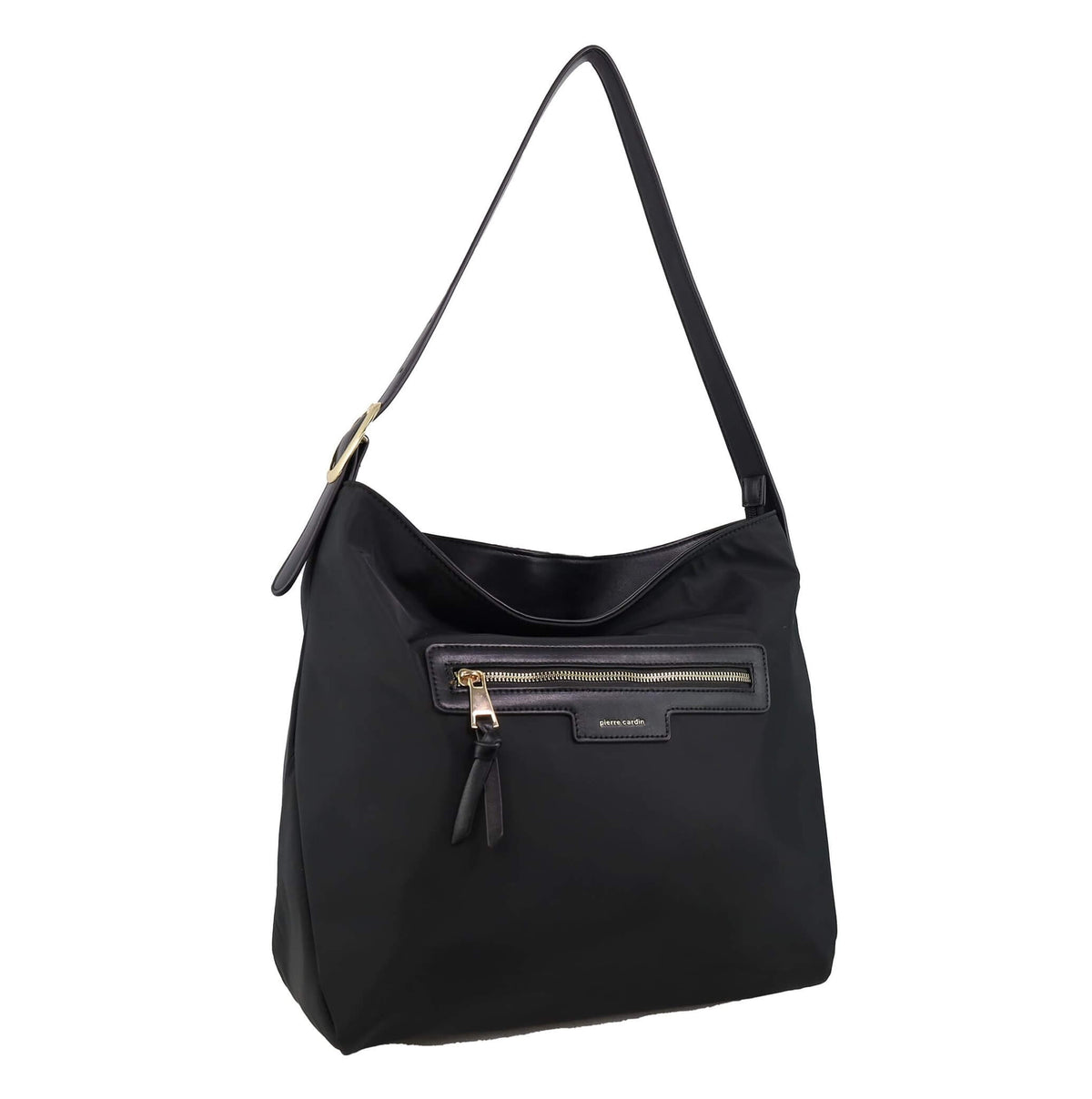 Pierre Cardin Monaco Nylon Shoulder Bag In Black
