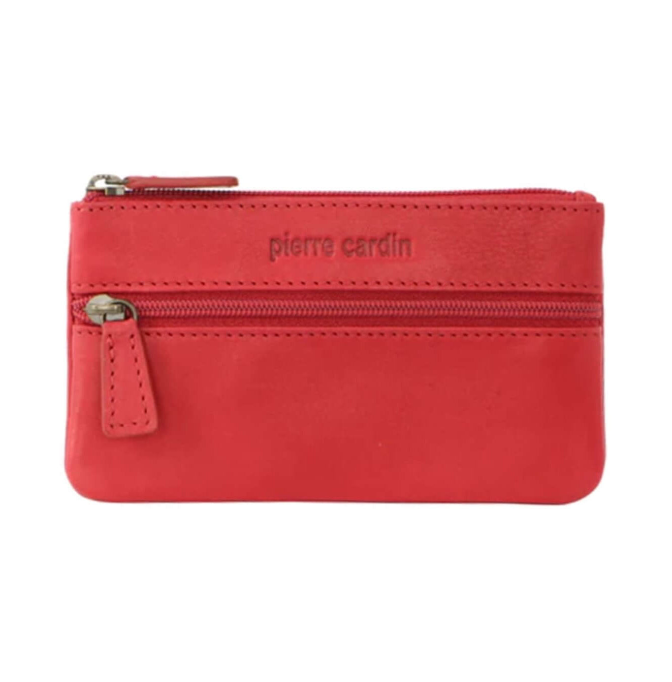 Pierre Cardin Leather Coin Purse - Key Holder in Red