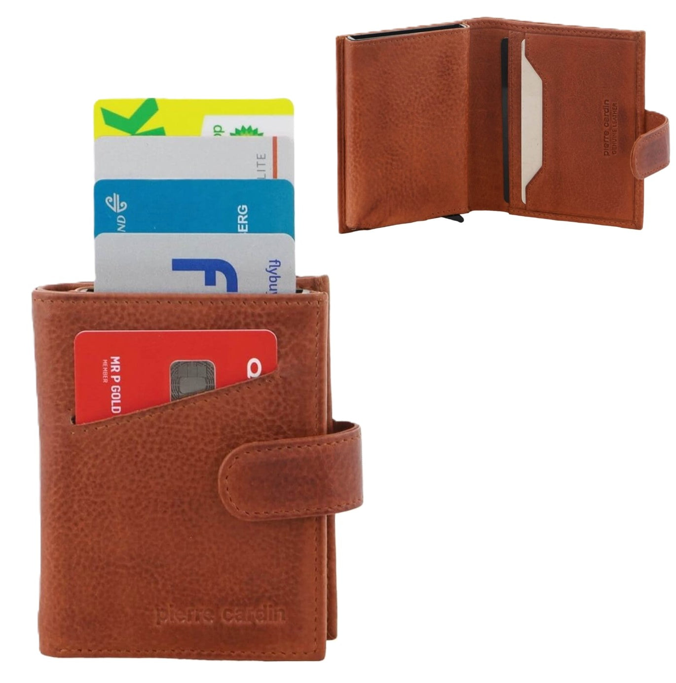 Pierre Cardin PC3644 Smart Slide Card Holder Tab Leather Wallet/Tan