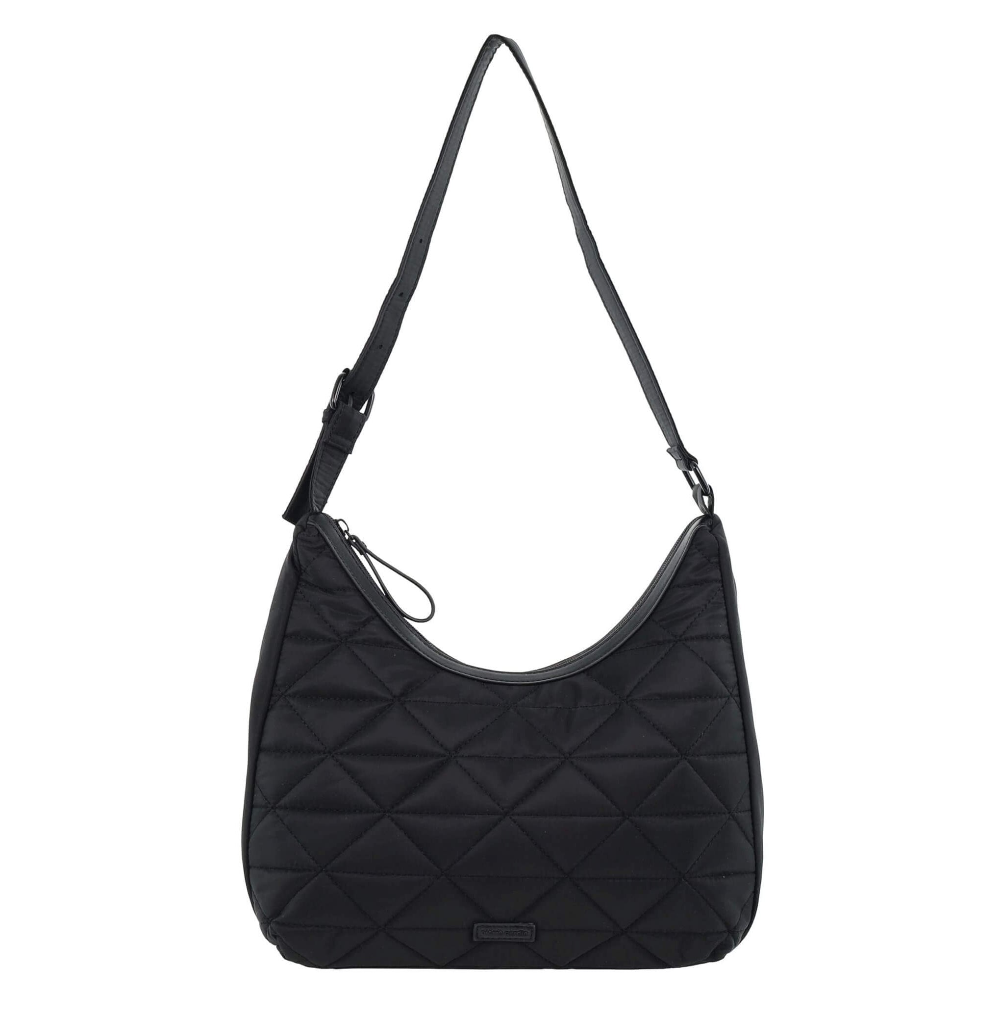 Pierre Cardin Ladies Nylon Quilted Hobo Bag in Black