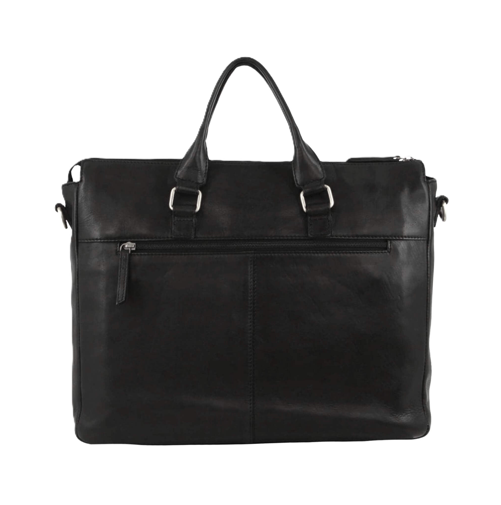 Pierre Cardin Mens Business Briefcase Messenger Bag in Black