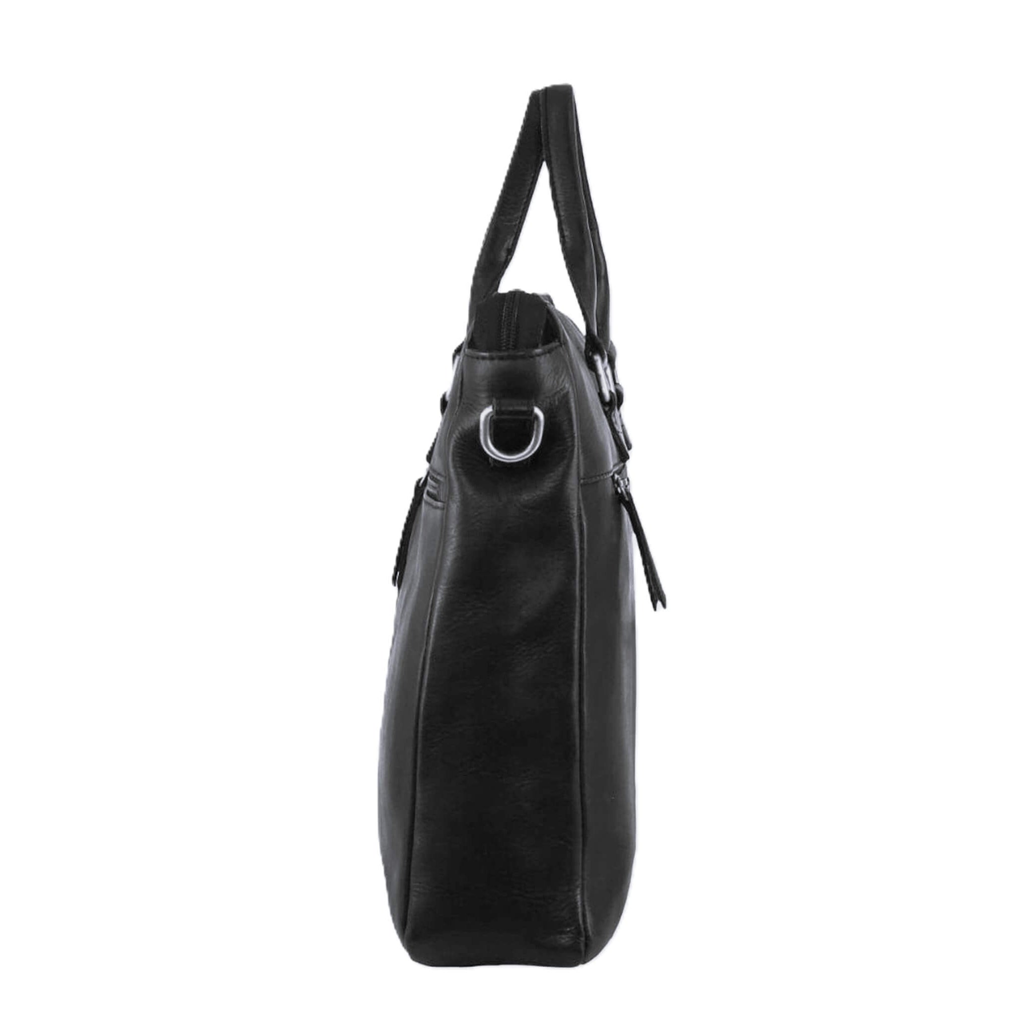Pierre Cardin Mens Business Briefcase Messenger Bag in Black