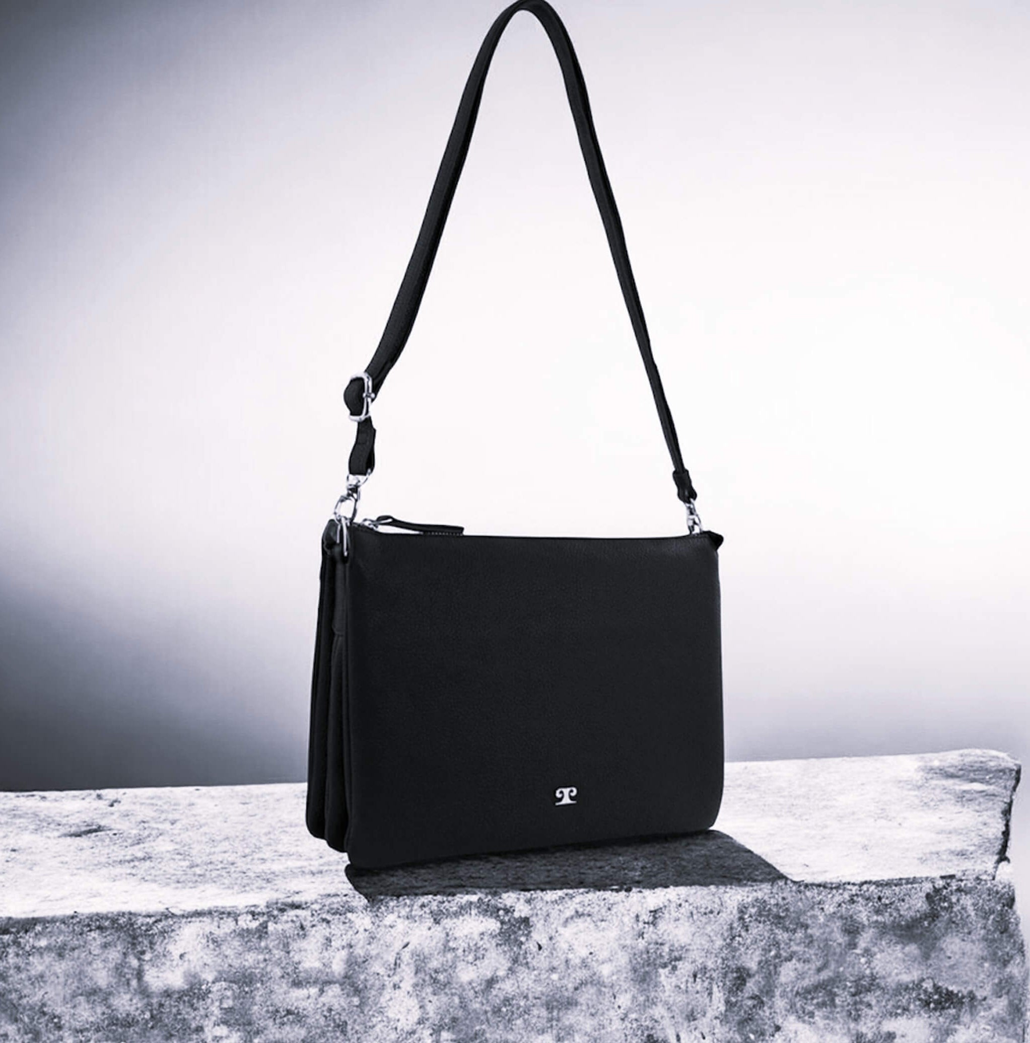 Pierre Cardin Ladies Leather Crossbody Bag in Black