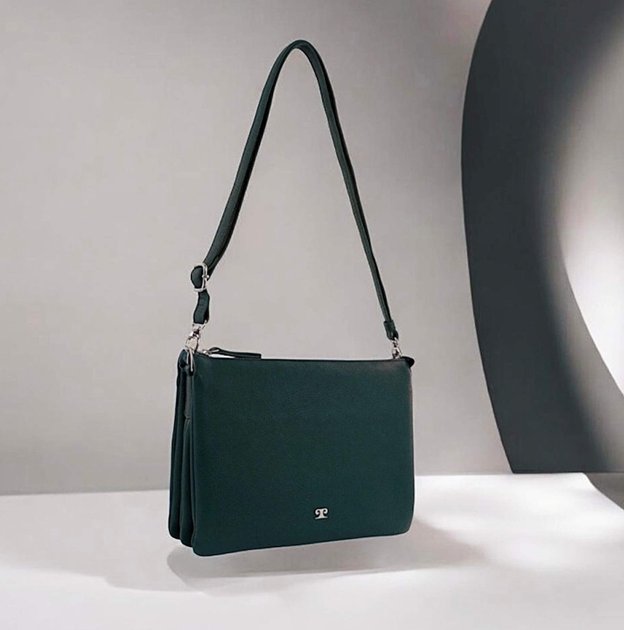 Pierre Cardin Ladies Leather Crossbody Bag in Green