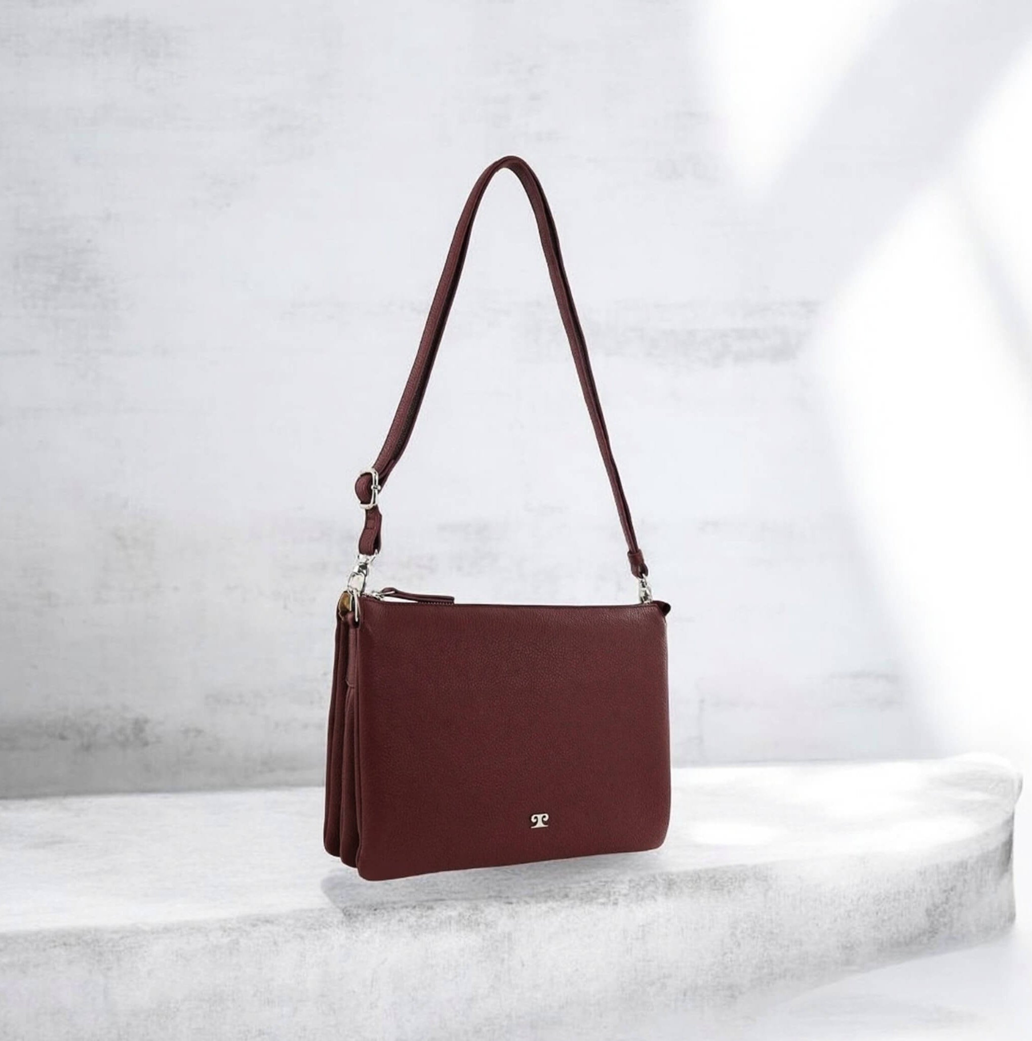Pierre Cardin Ladies Leather Crossbody Bag in Shiraz