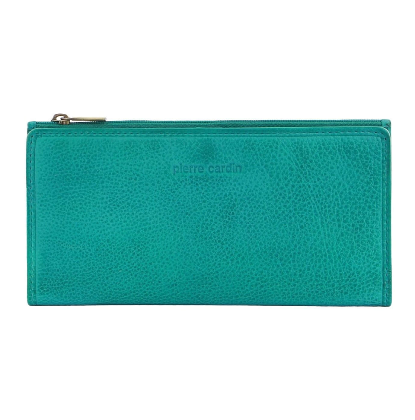 Pierre Cardin Ladies’ Genuine Leather Bi-Fold Wallet in Turquoise