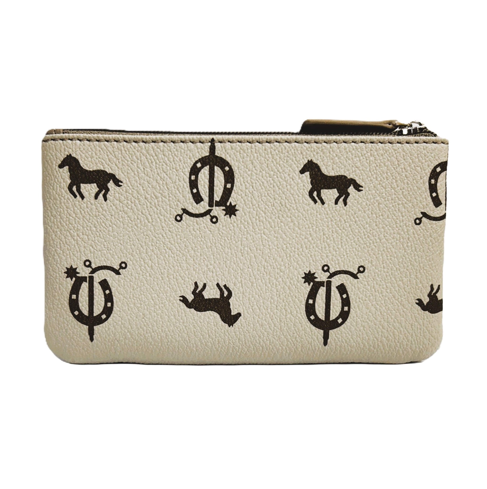 Pierre Cardin Italian Leather Coin Purse/Key Holder in Beige-Taupe
