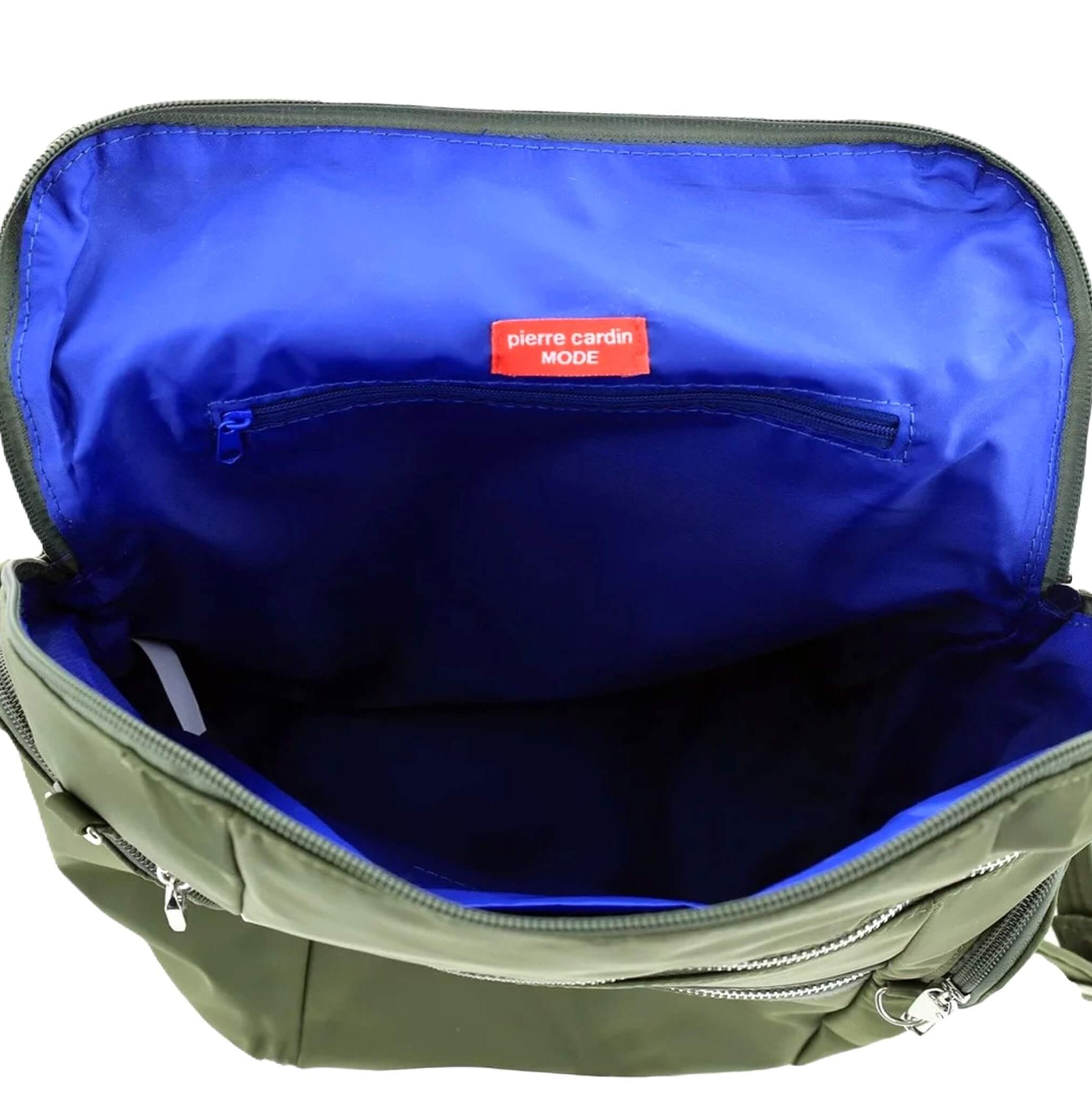 Pierre Cardin Nylon Anti-Theft-RFID Backpack in Olive