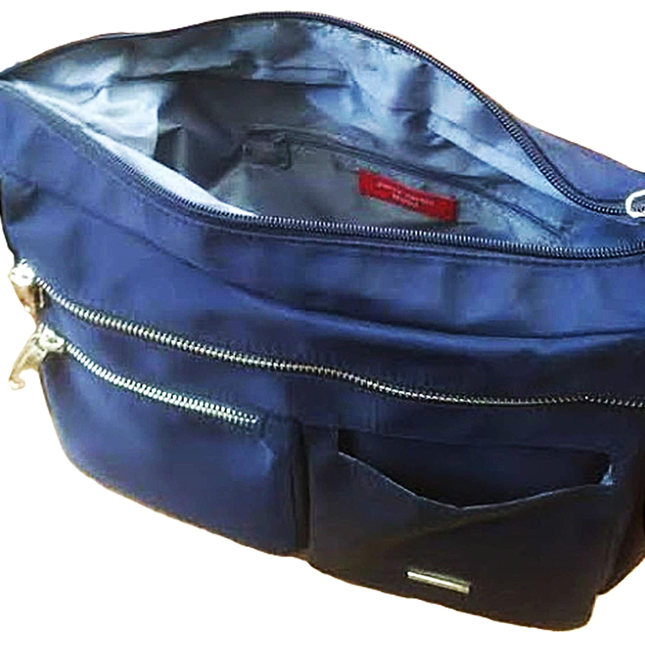 Pierre Cardin Ladies Nylon Anti-Theft RFID Crossbody Bag in Navy