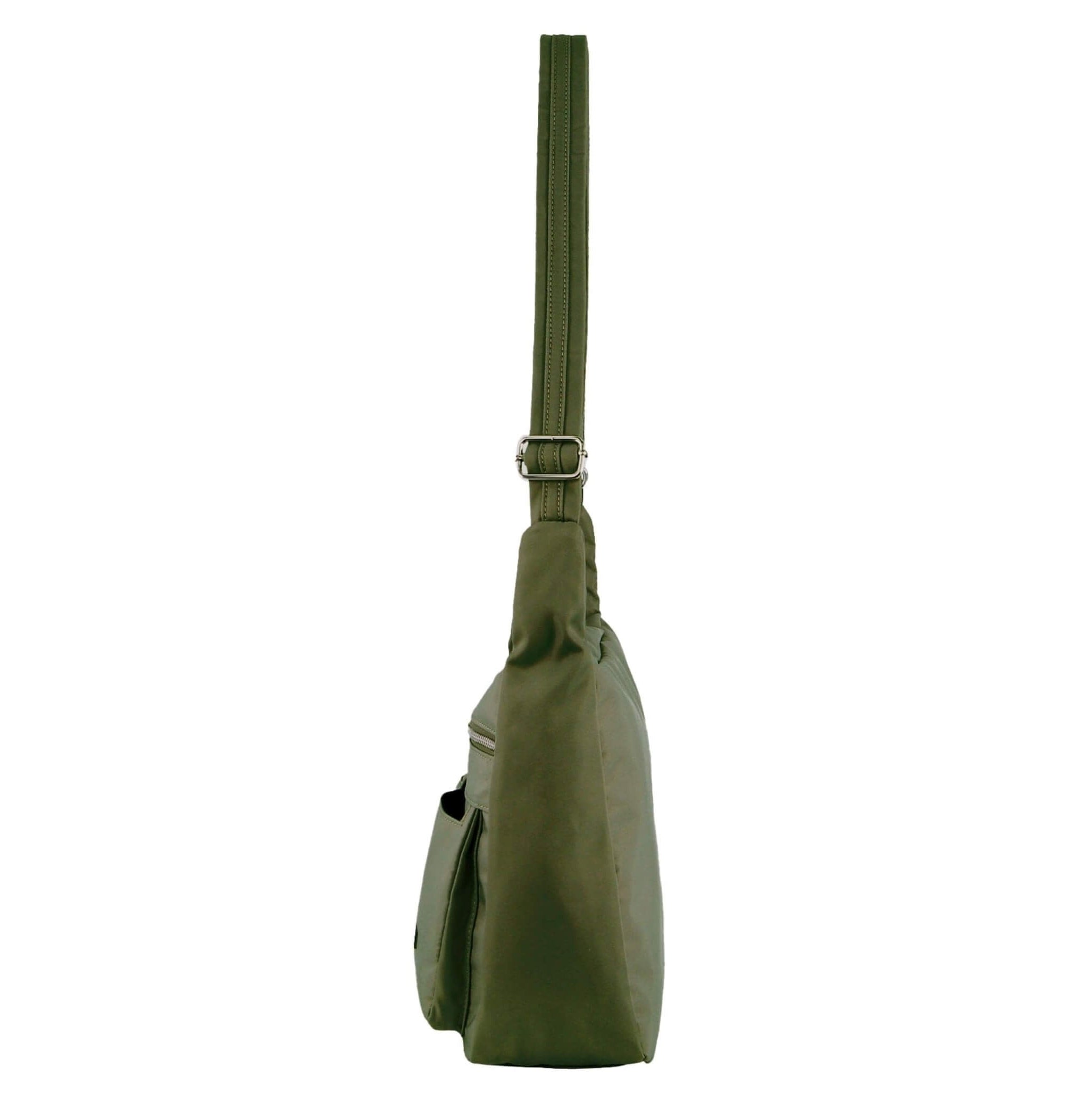 Pierre Cardin Ladies Nylon Anti-Theft RFID Crossbody Bag in Olive