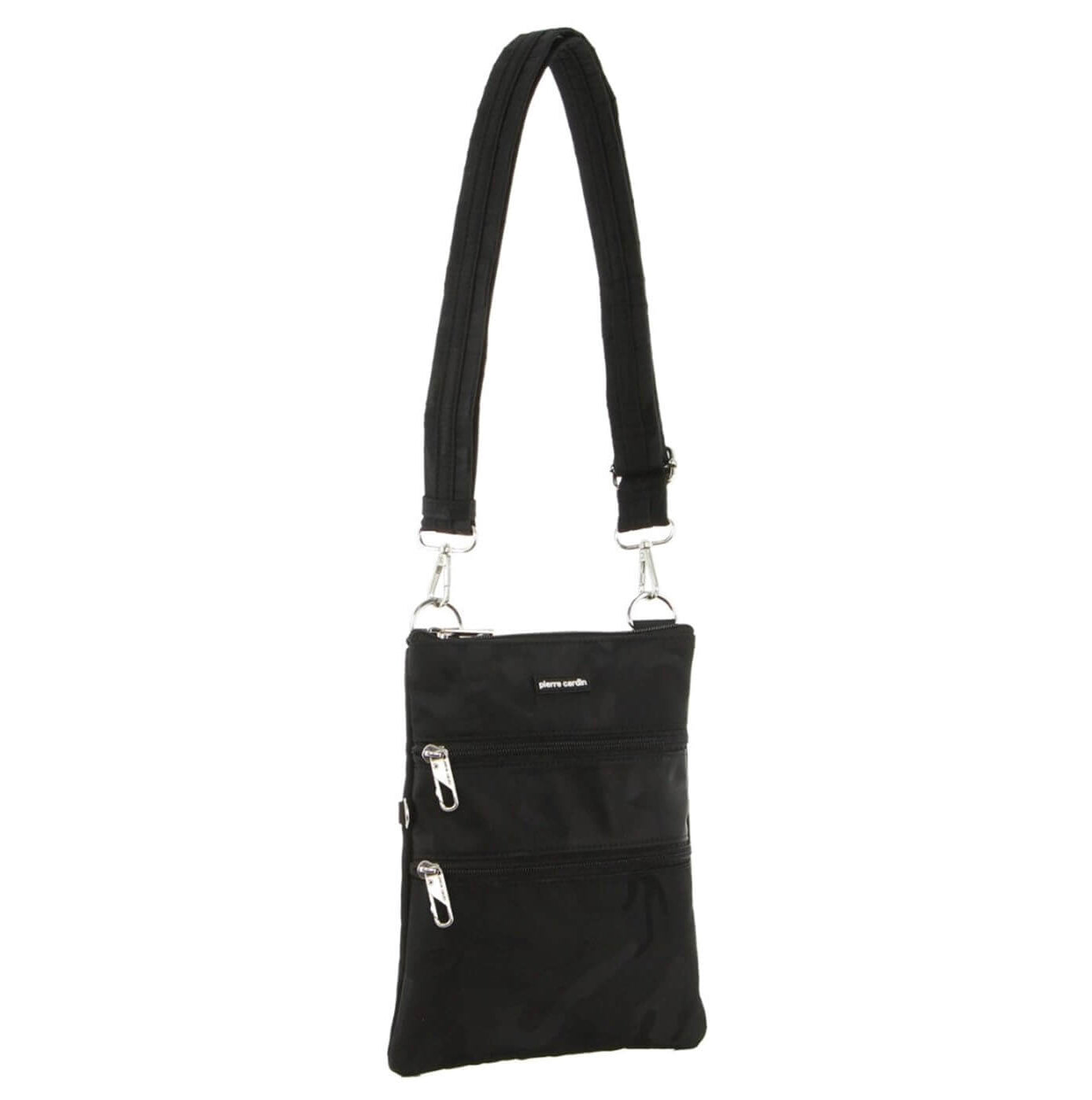 Pierre Cardin Nylon RFID Anti-Theft Crossbody Bag in Black-Camo