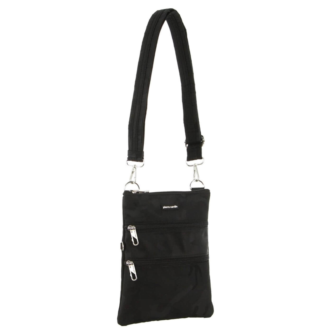 Pierre Cardin Nylon RFID Anti-Theft Crossbody Bag in Black-Camo