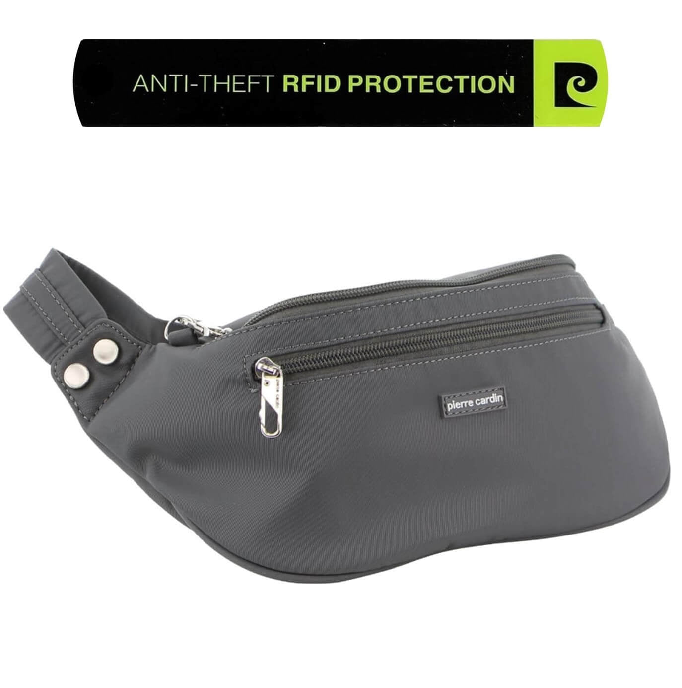 Pierre Cardin PC3178 Nylon Anti-Theft Waist Bag/Grey