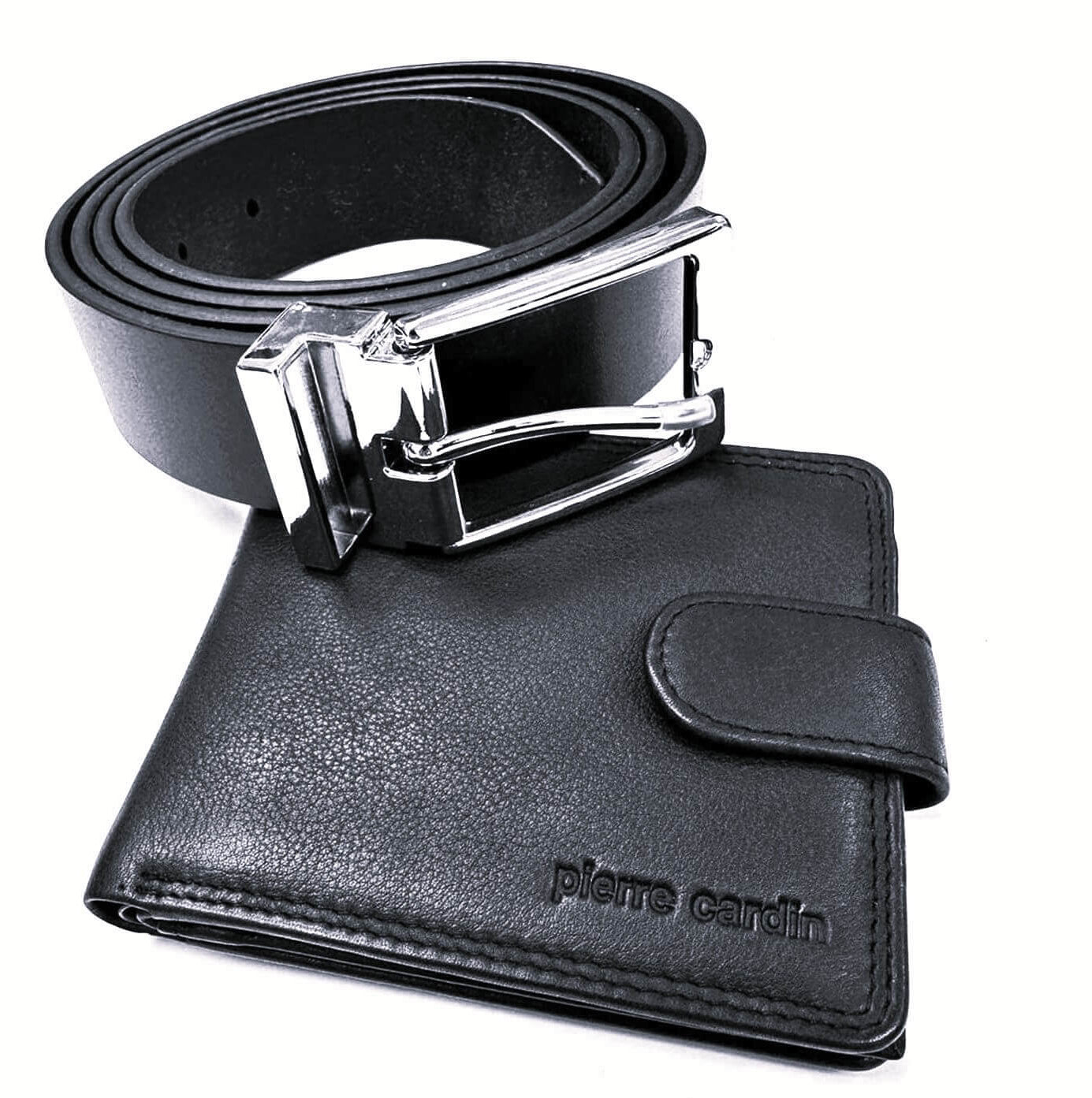 Pierre Cardin PC3326 Mens Leather Wallet-Belt Gift Set/Black
