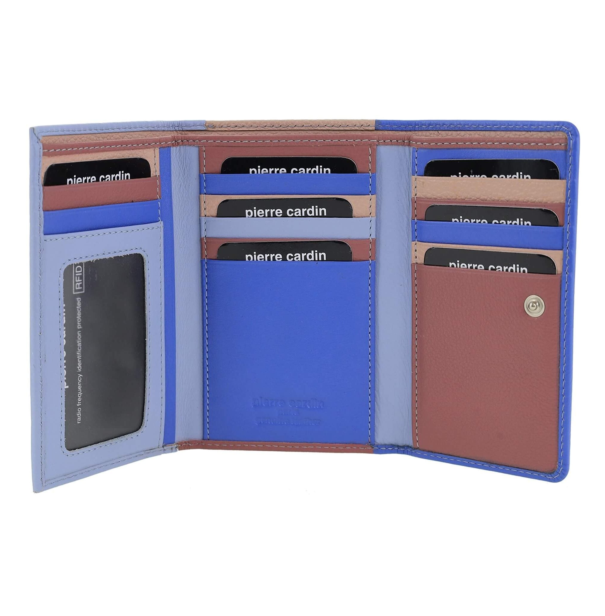Pierre Cardin Multi-Colour Ladies Leather Tri-fold Wallet in Lilac