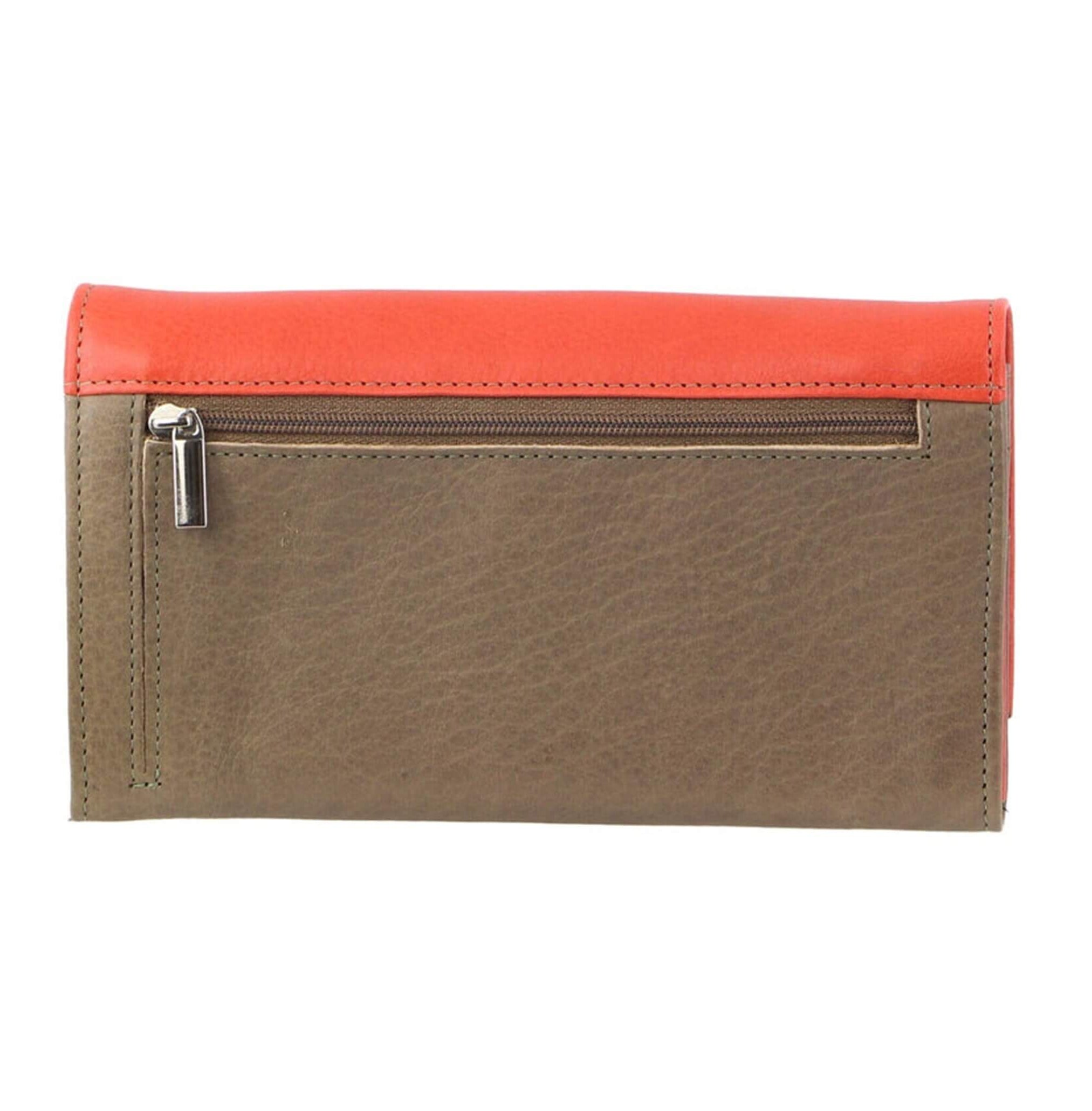 Pierre Cardin Multi-Colour Ladies Italian Leather Wallet in Orange