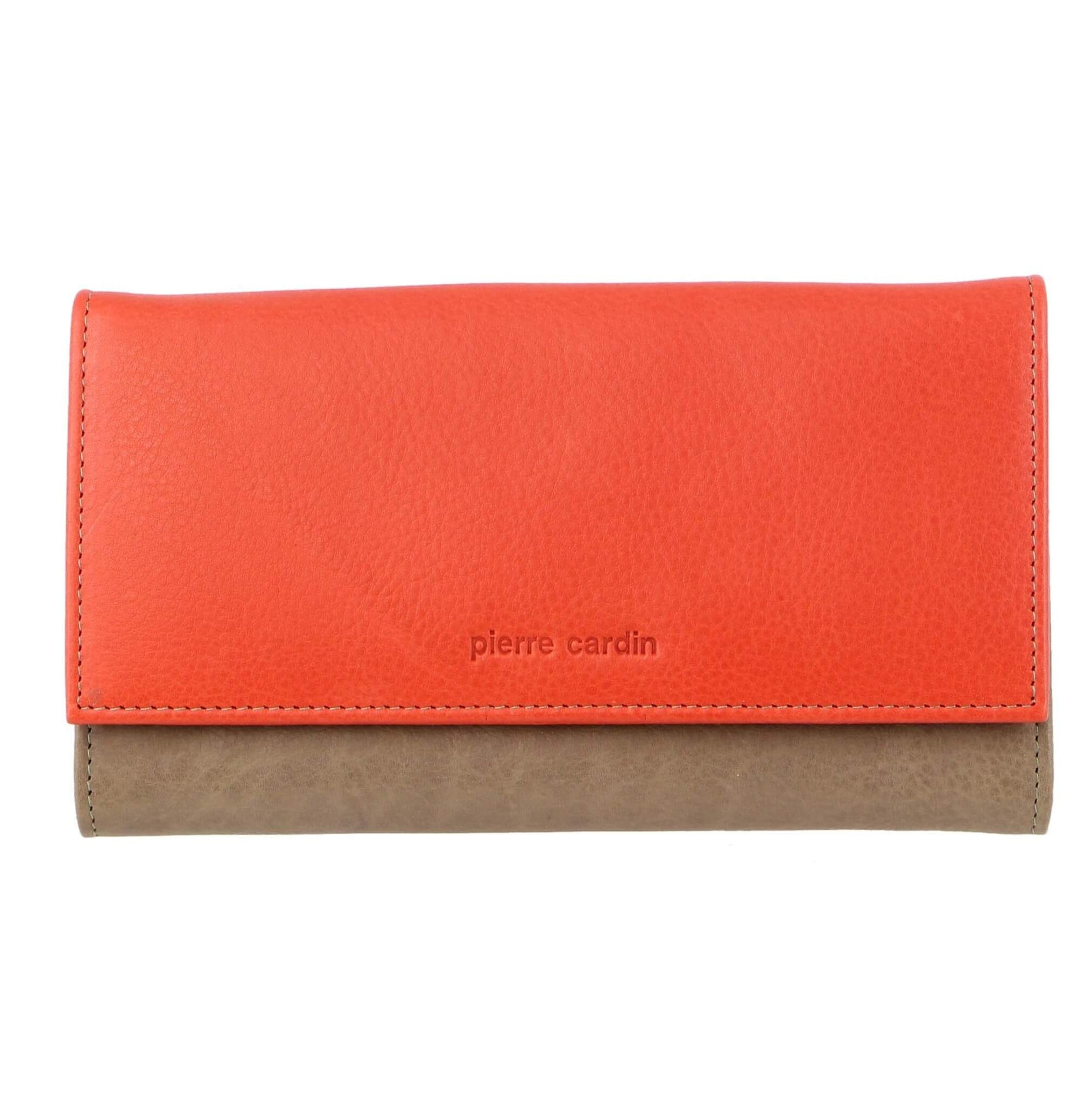 Pierre Cardin Multi-Colour Ladies Italian Leather Wallet in Orange