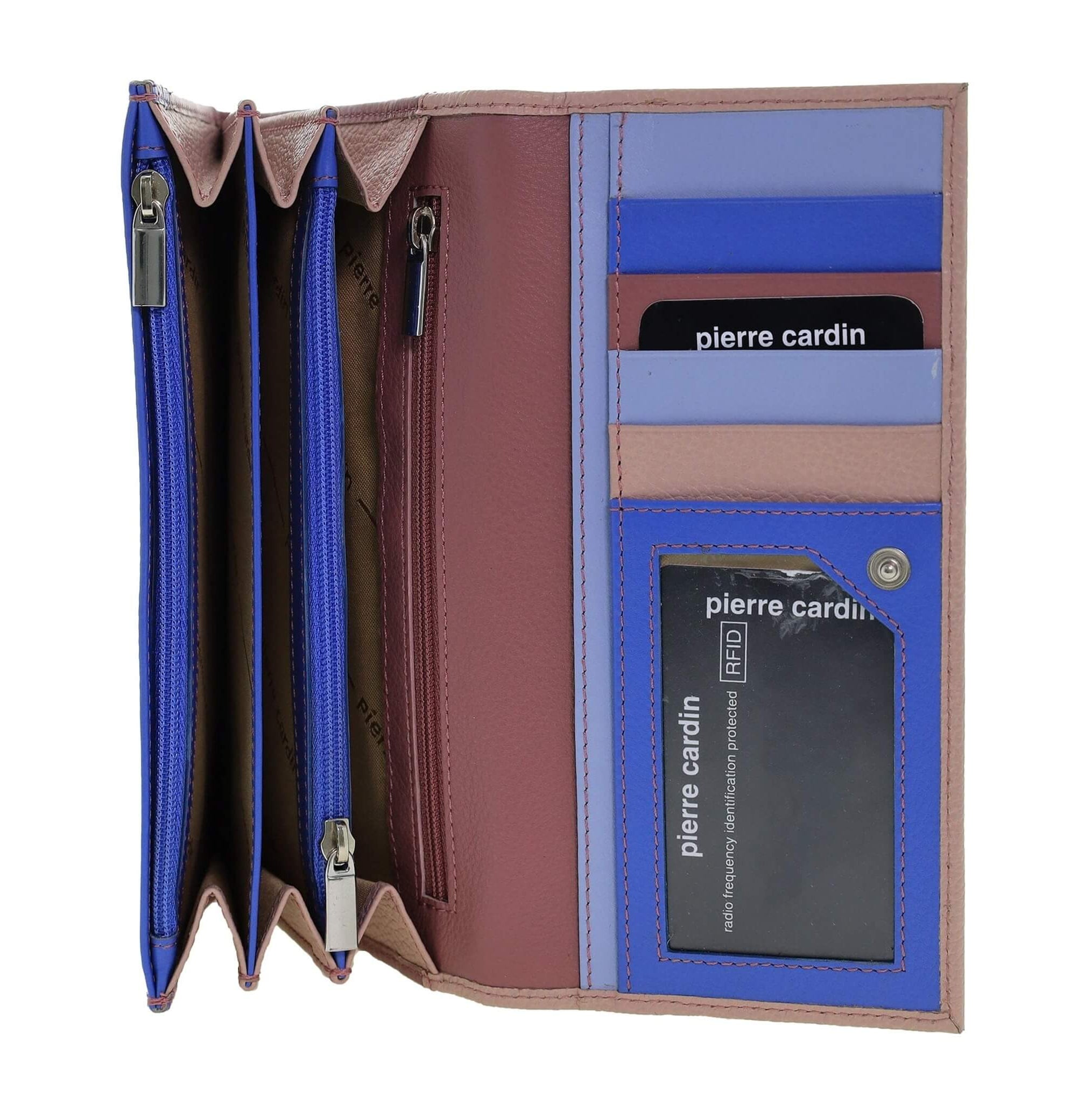 Pierre Cardin Multi-Colour Italian Leather Wallet in Cherry