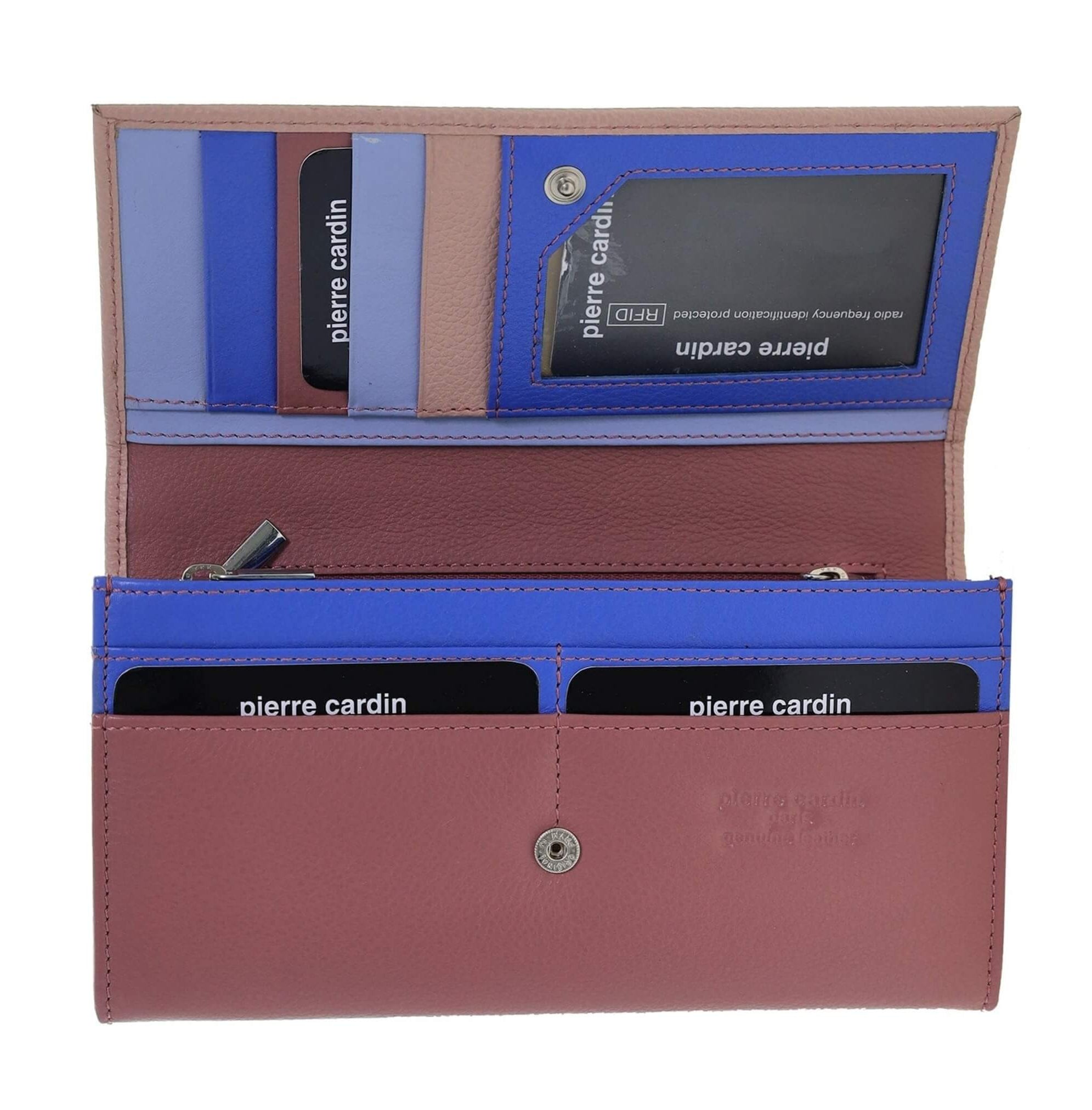 Pierre Cardin Multi-Colour Italian Leather Wallet in Cherry