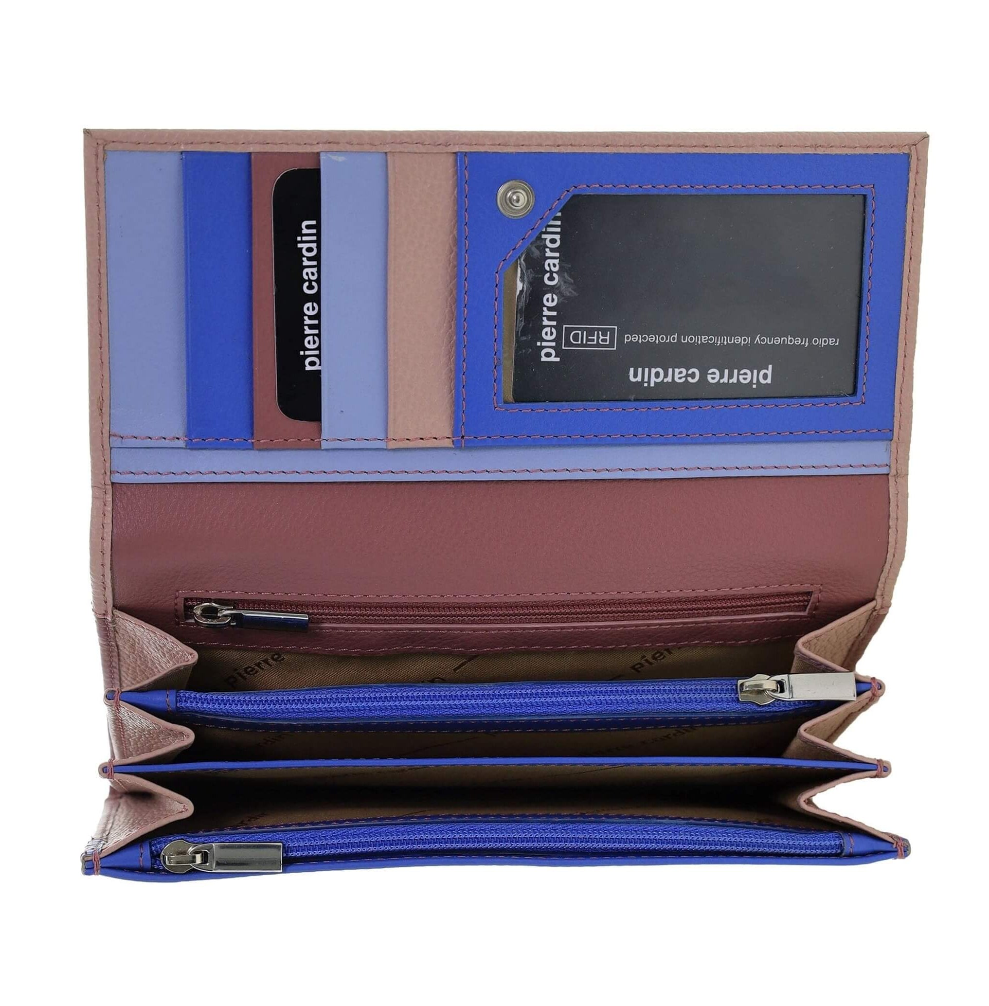 Pierre Cardin Multi-Colour Italian Leather Wallet in Cherry