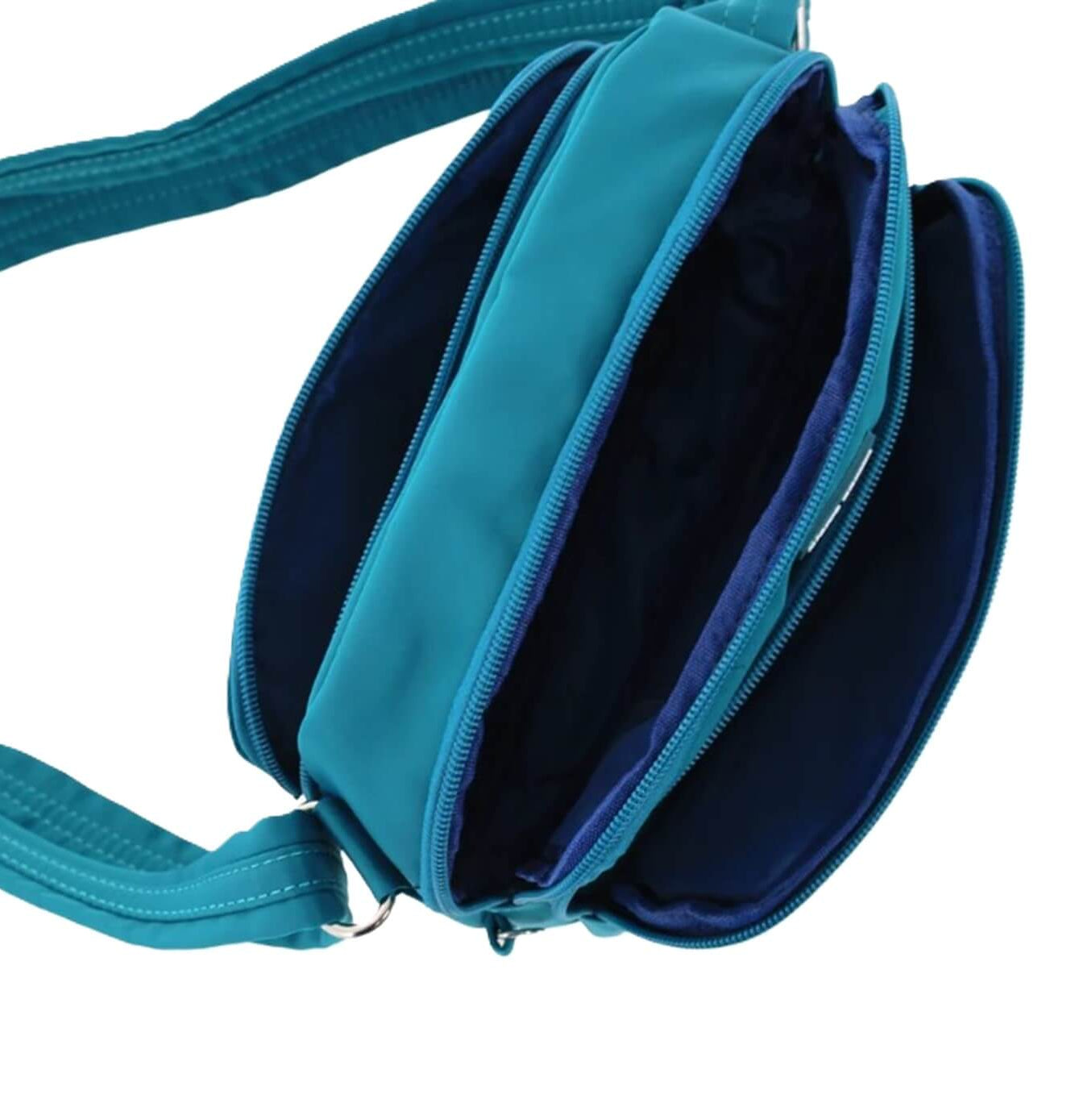 Pierre Cardin Ladies Nylon Anti-Theft RFID Crossbody Bag in Turquoise
