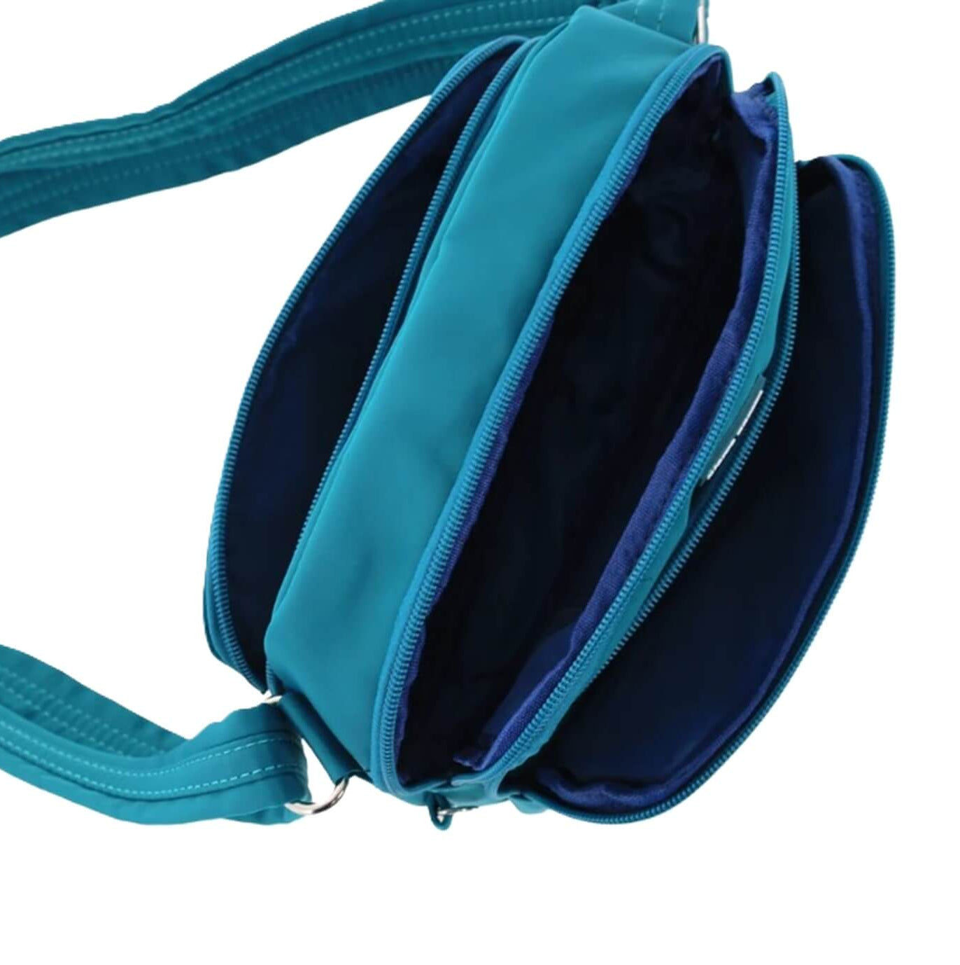 Pierre Cardin Ladies Nylon Anti-Theft RFID Crossbody Bag in Turquoise