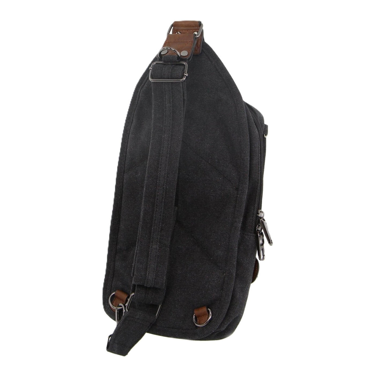 Pierre Cardin Canvas-Leather Crossbody Sling Bag in Black