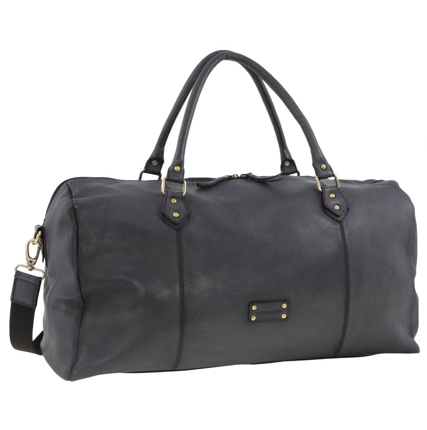 Pierre Cardin Men's Leather Travel and Toiletry Bag in Black