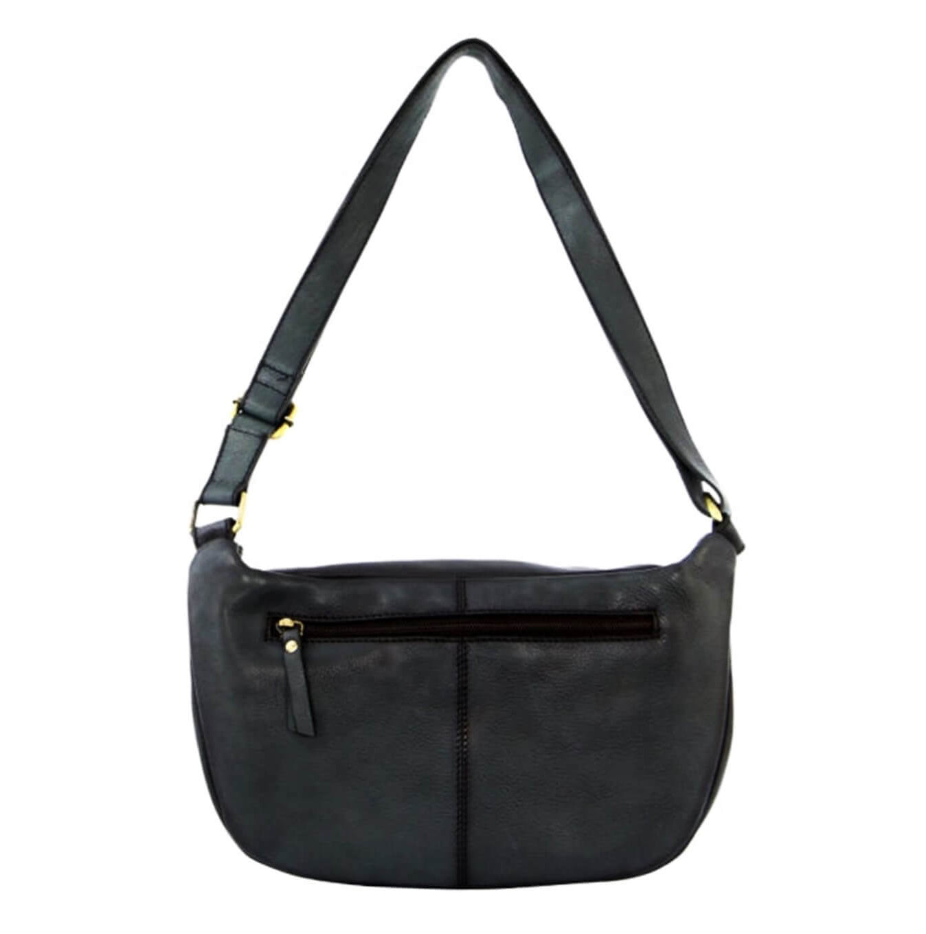 Pierre Cardin Unisex Burnished Leather Sling Bag in Black
