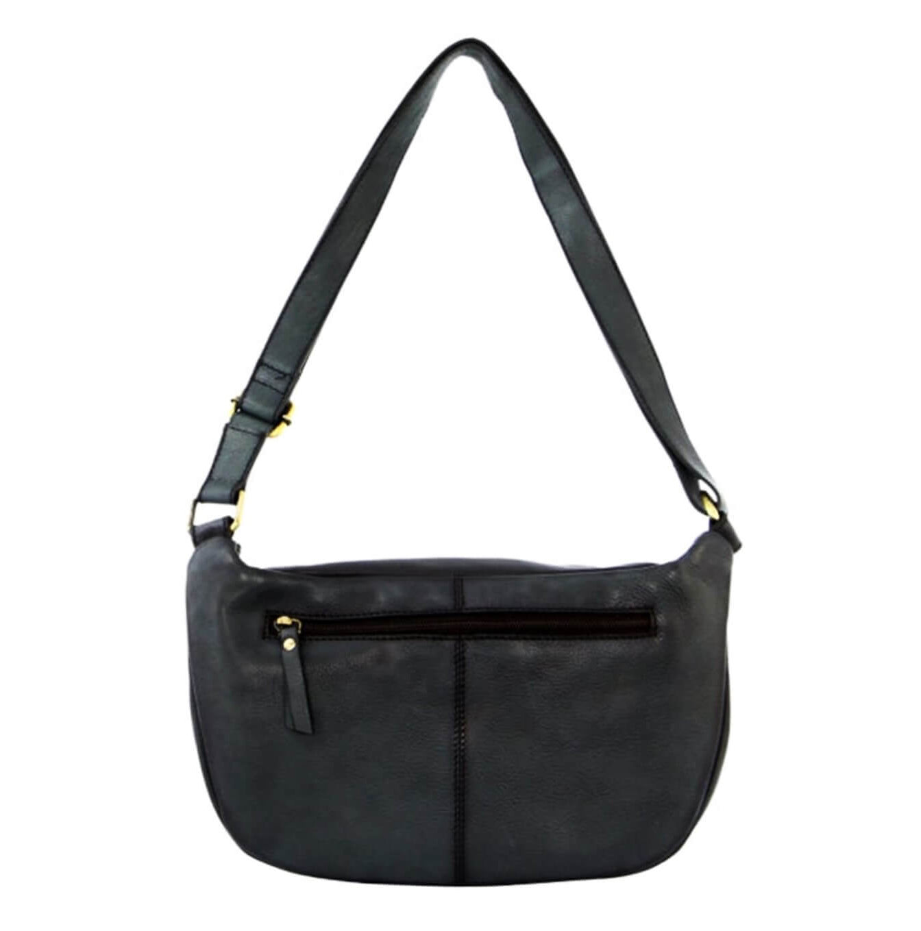 Pierre Cardin Unisex Burnished Leather Sling Bag in Black