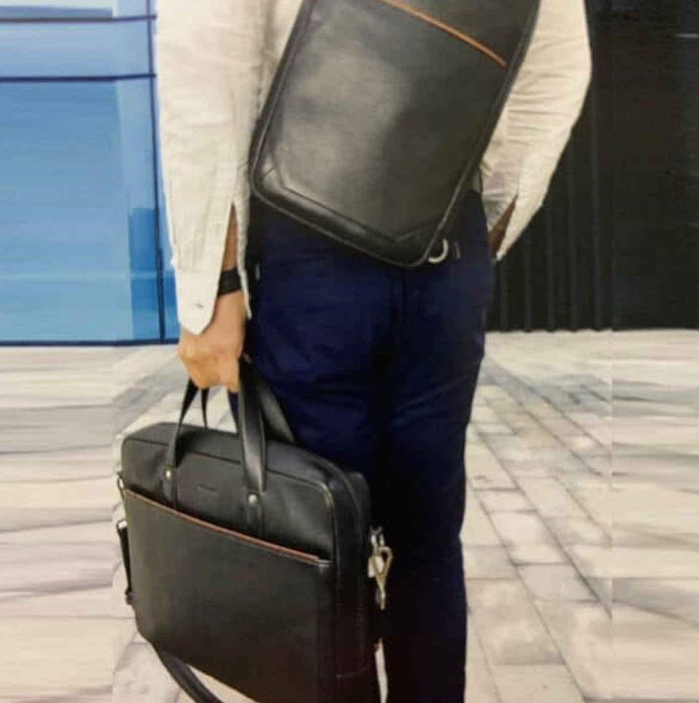 Pierre Cardin Leather Multi-Compartment Business Bag