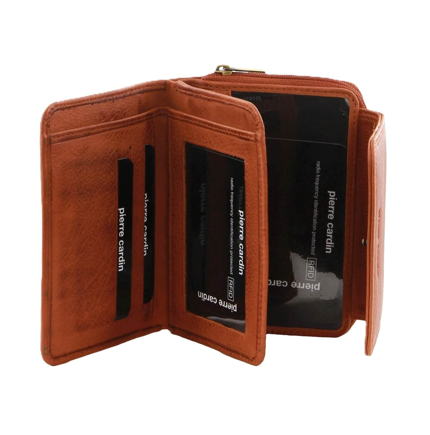 Pierre Cardin Women’s Leather Bi-Fold Wallet in Cognac