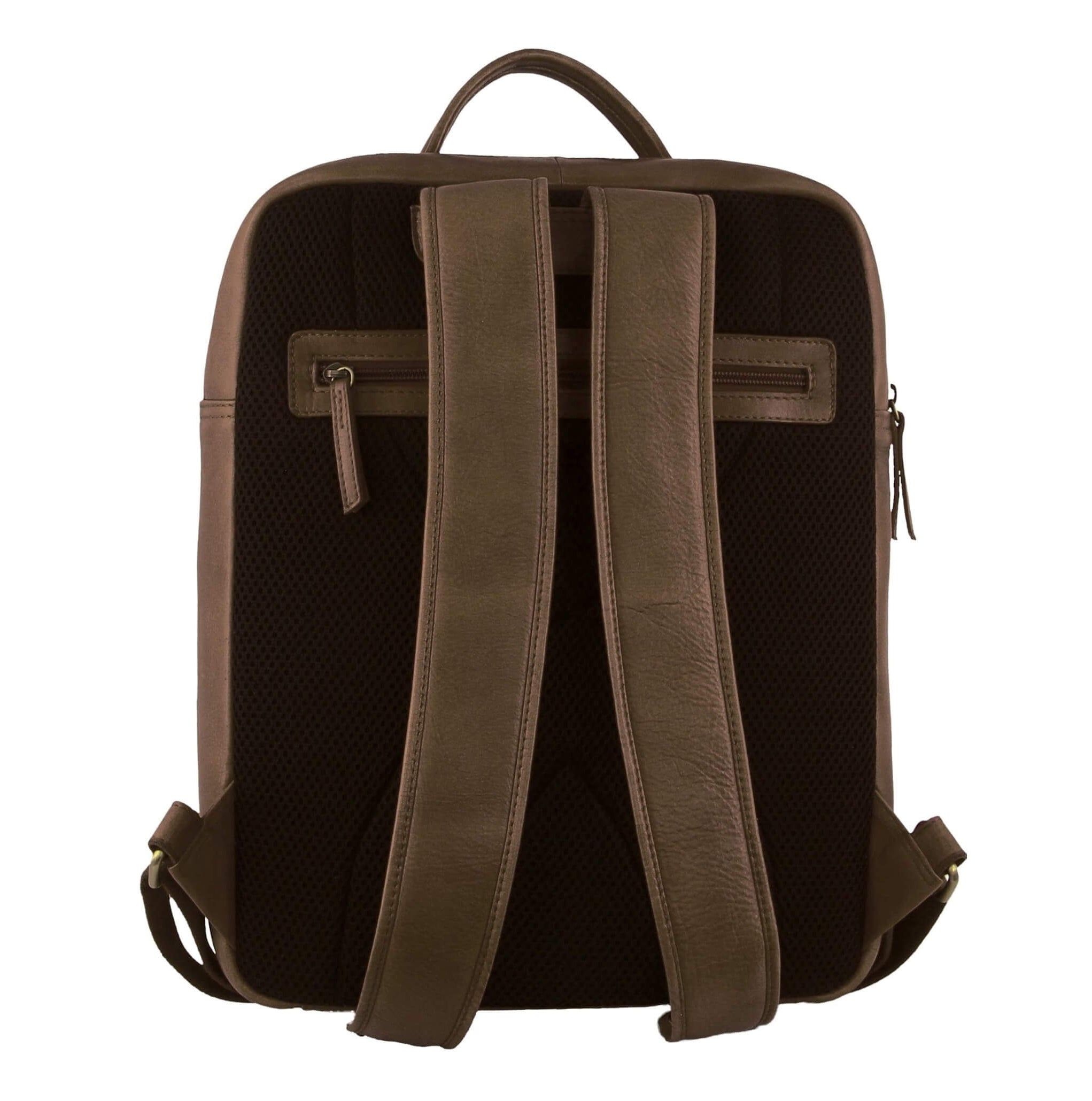 Pierre Cardin Italian Leather Business-Laptop Backpack in Oak