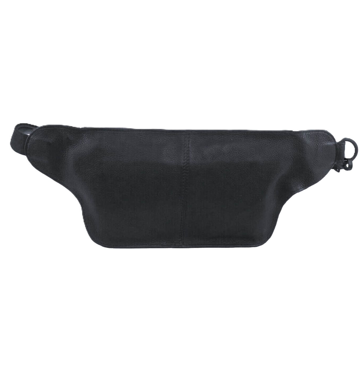 Pierre Cardin Unisex Italian Rustic Leather Belt Bag in Black