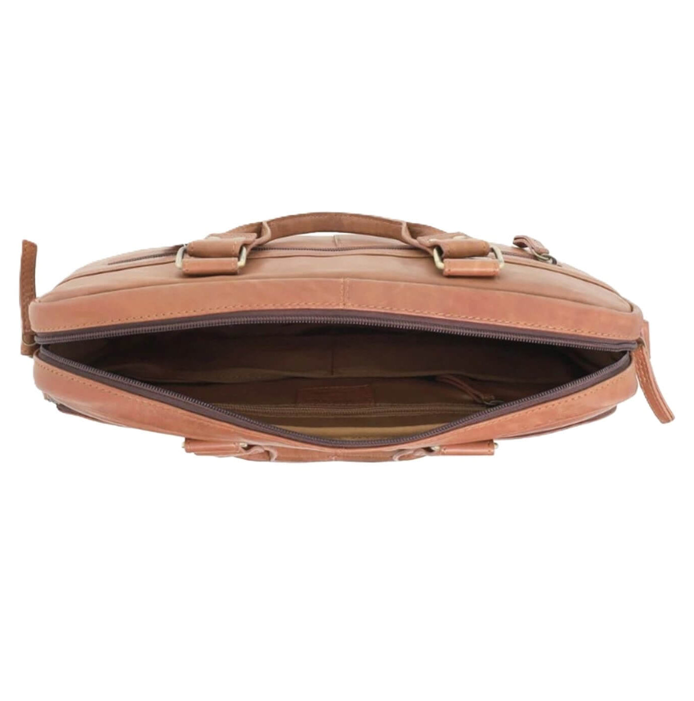Pierre Cardin PC3763 Multi-Compartment Leather Computer Bag/Cognac