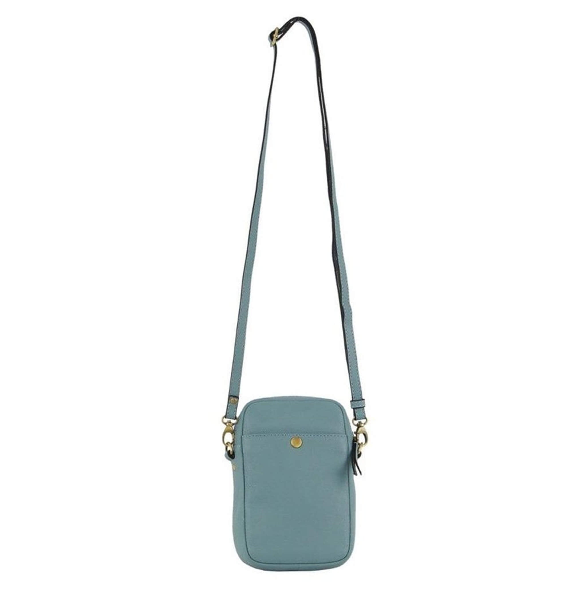 Pierre Cardin RFID Ladies Textured Leather Phone Bag in Blue