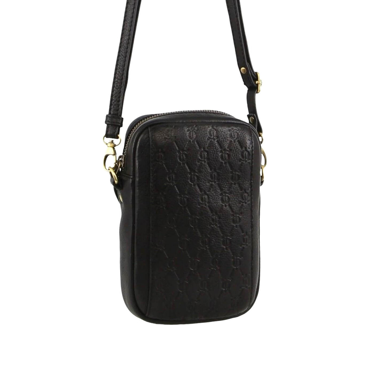 Pierre Cardin RFID Ladies Textured Leather Phone Bag in Black