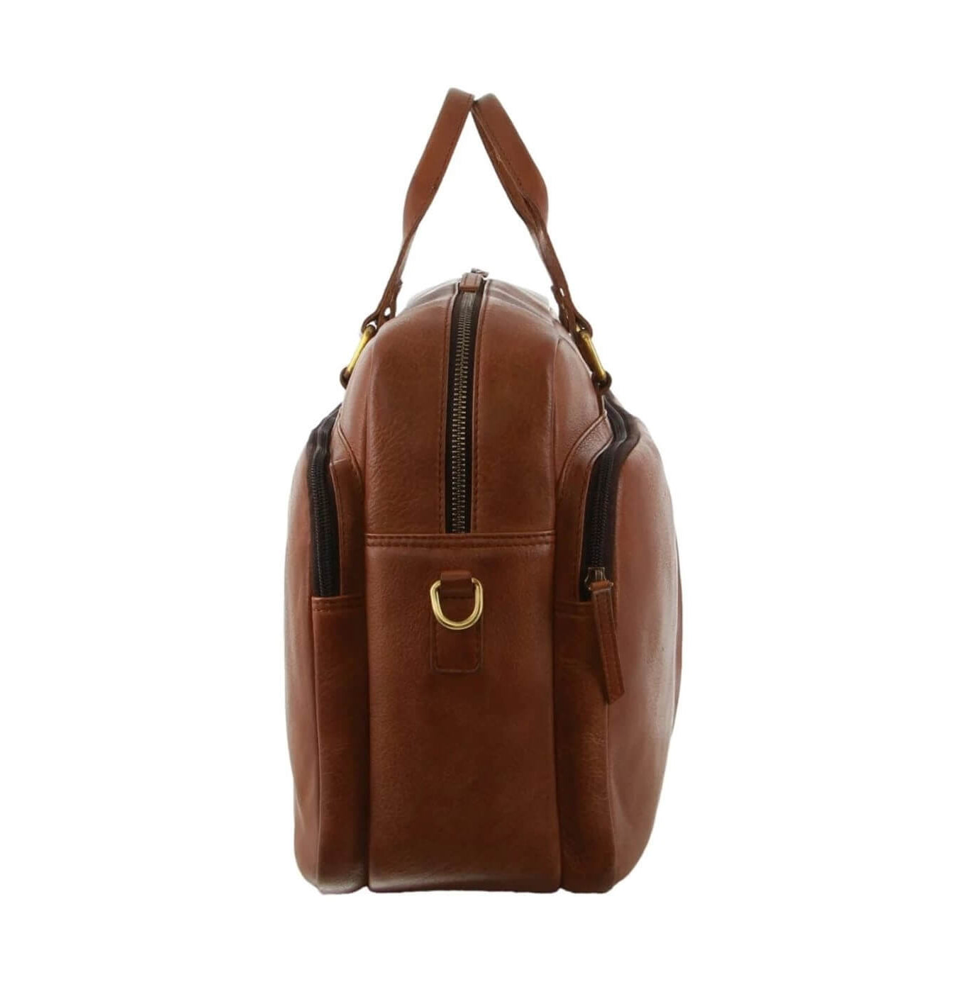Pierre Cardin Men’s Rustic Leather Business-Laptop Bag in Cognac