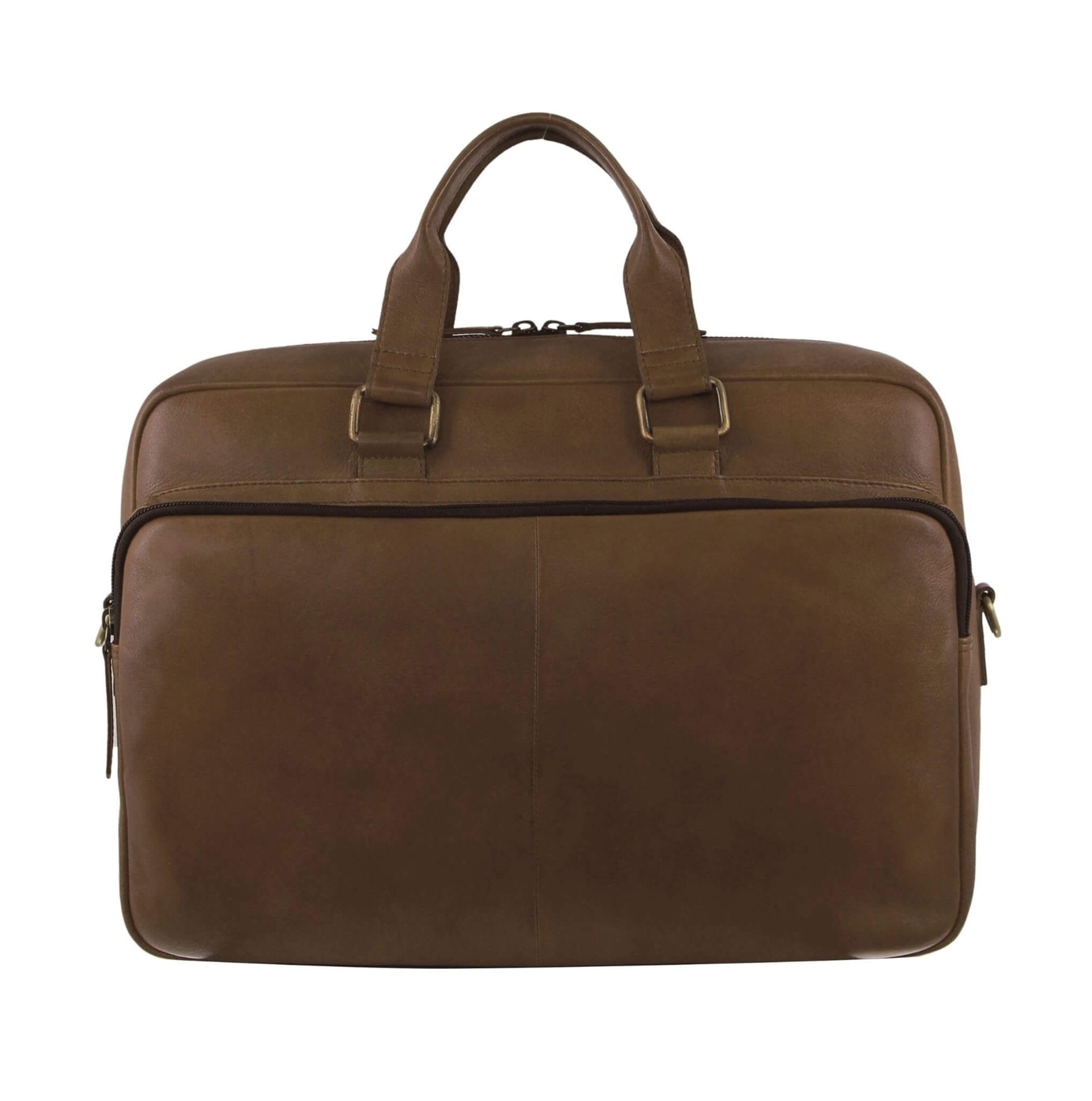 Pierre Cardin Mens Rustic Leather Business-Laptop Bag in Oak