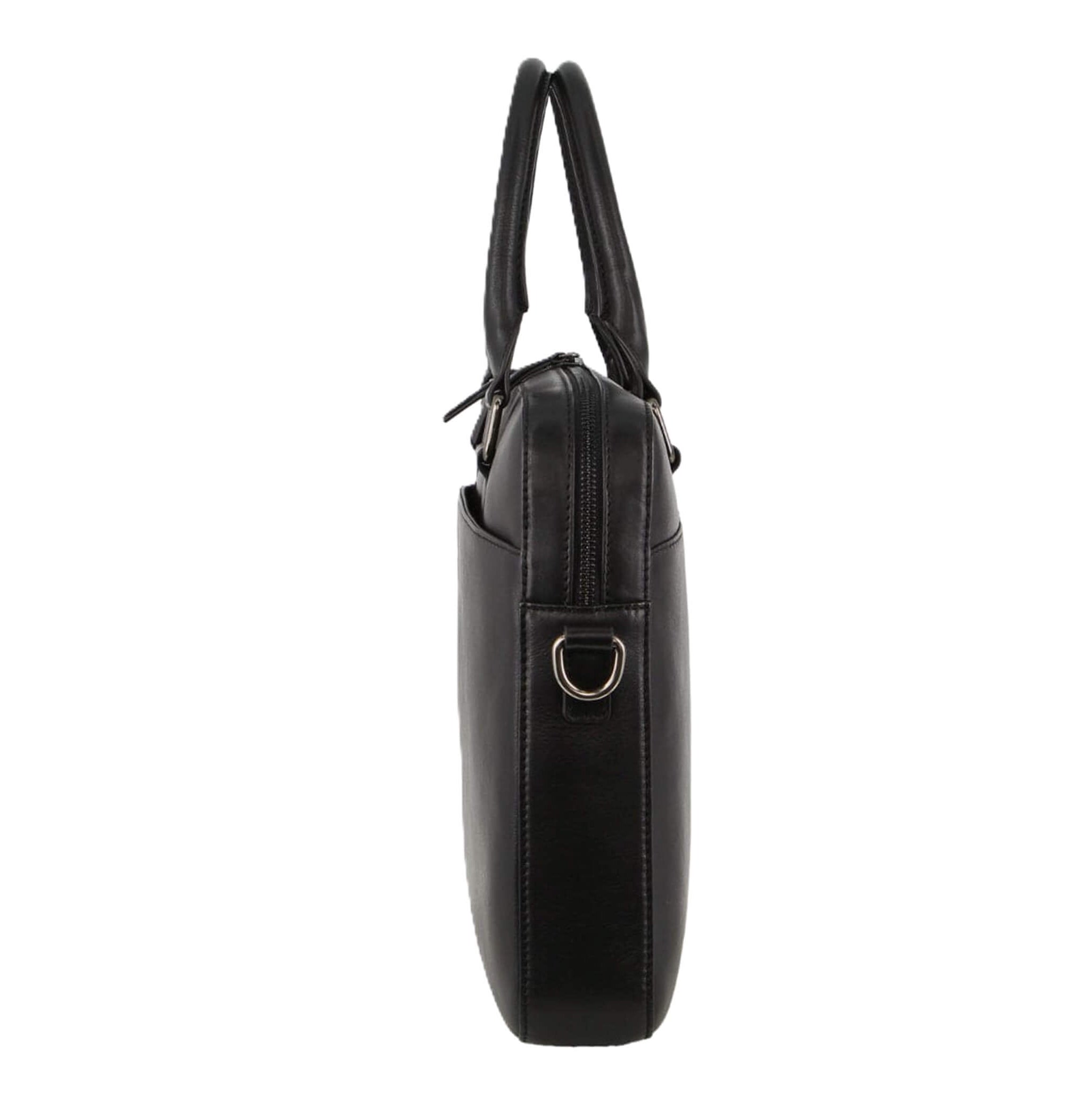 Pierre Cardin Italian Leather Business-Laptop Bag in Black