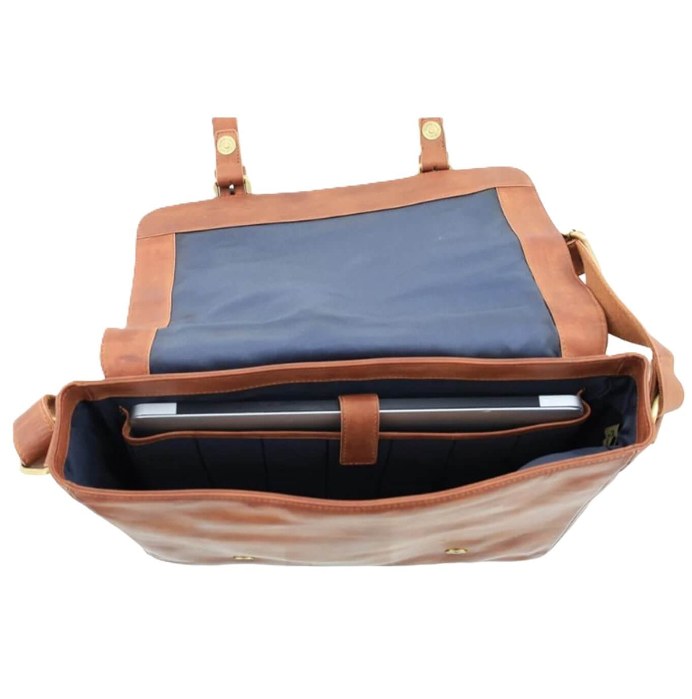 Pierre Cardin PC3830 Rustic Leather Computer Bag/Cognac