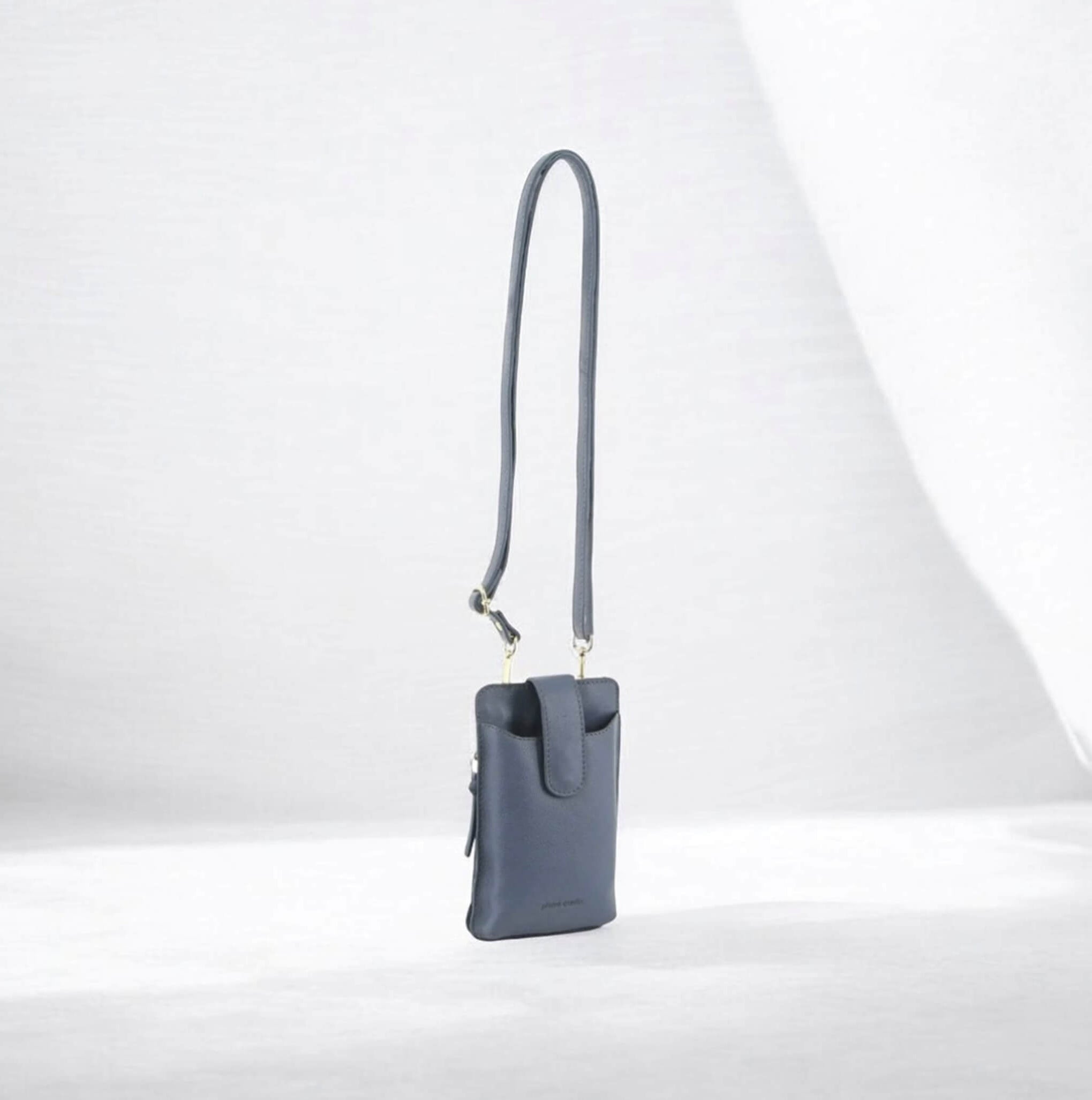 Pierre Cardin Compact Leather Phone Holder Bag in Teal