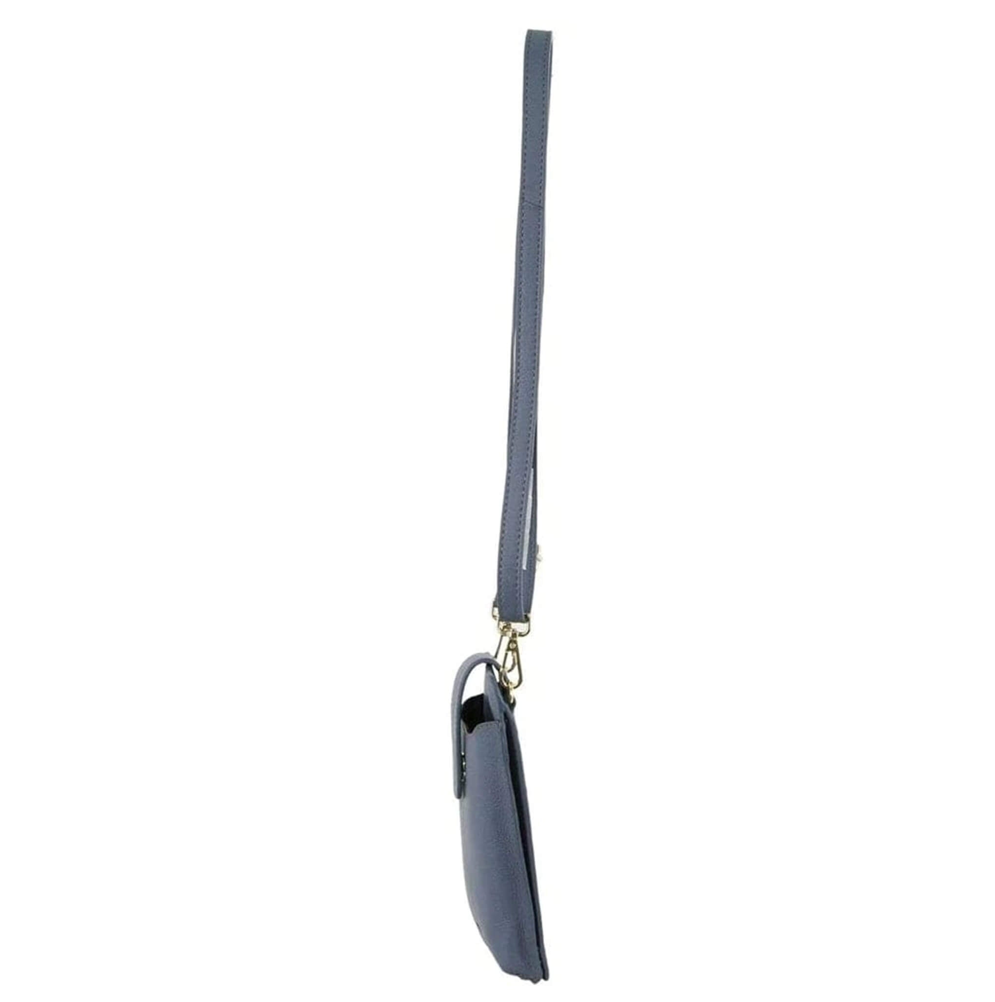 Pierre Cardin Compact Leather Phone Holder Bag in Teal