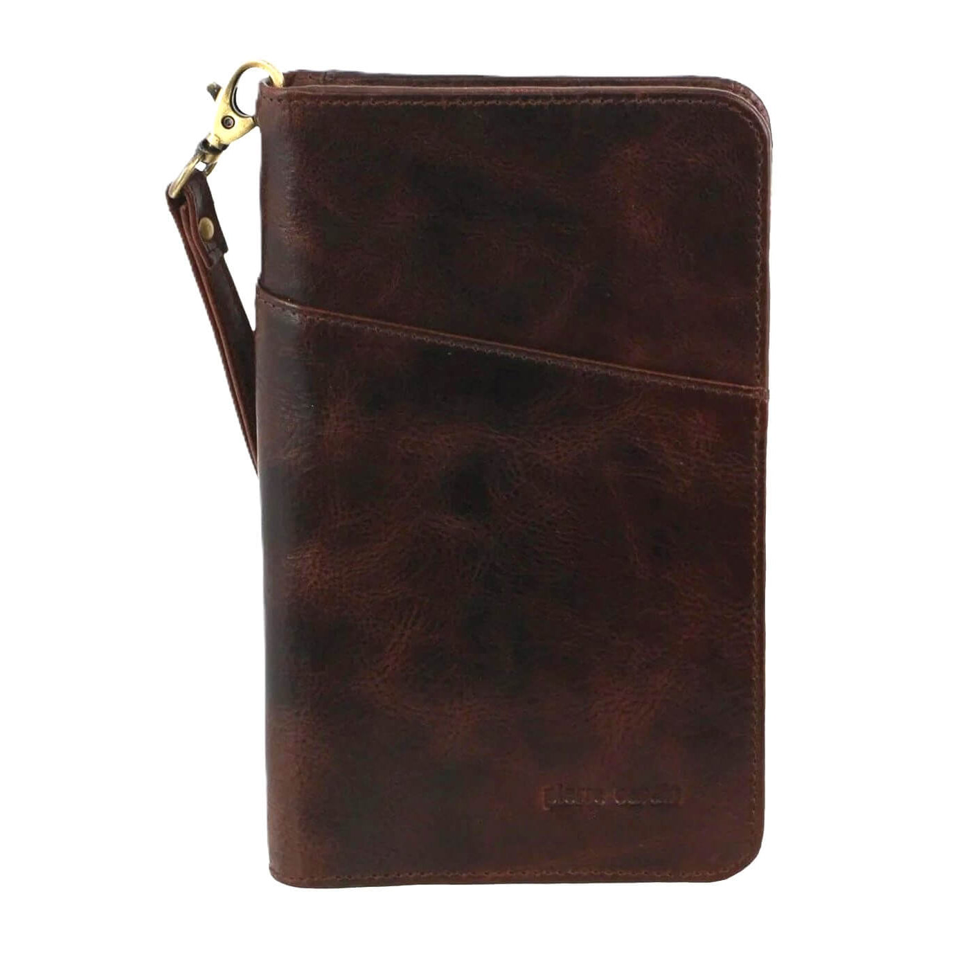 Pierre Cardin Genuine Italian Leather Passport Wallet in Chocolate