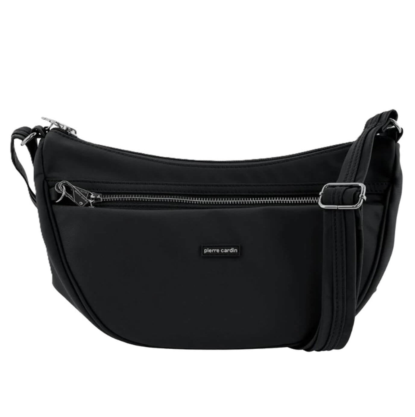 Pierre Cardin Ladies Nylon Anti-Theft-RFID Cross Body Bag in Black